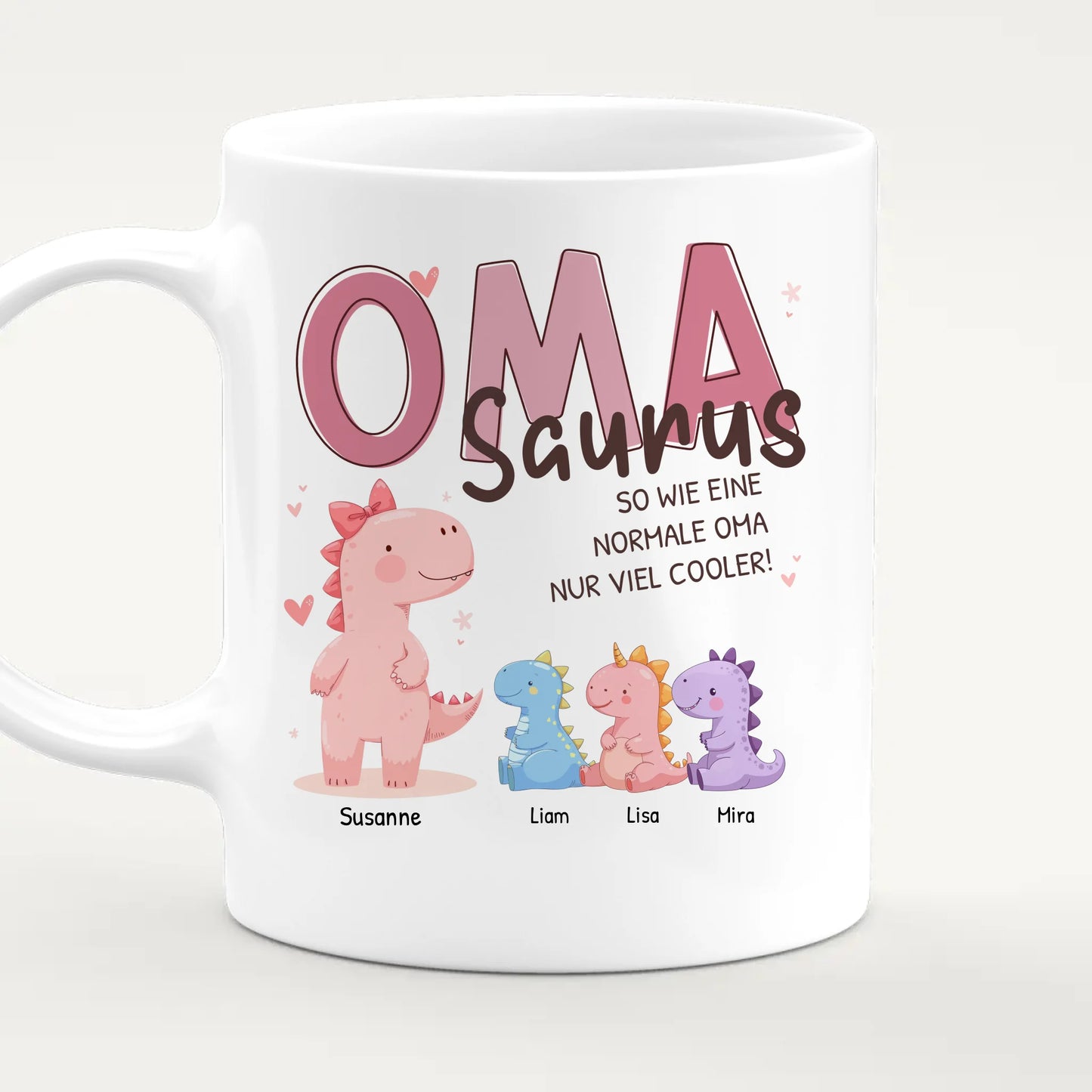 Personalisierte Tasse - Omasaurus mit 1-10 Kindern