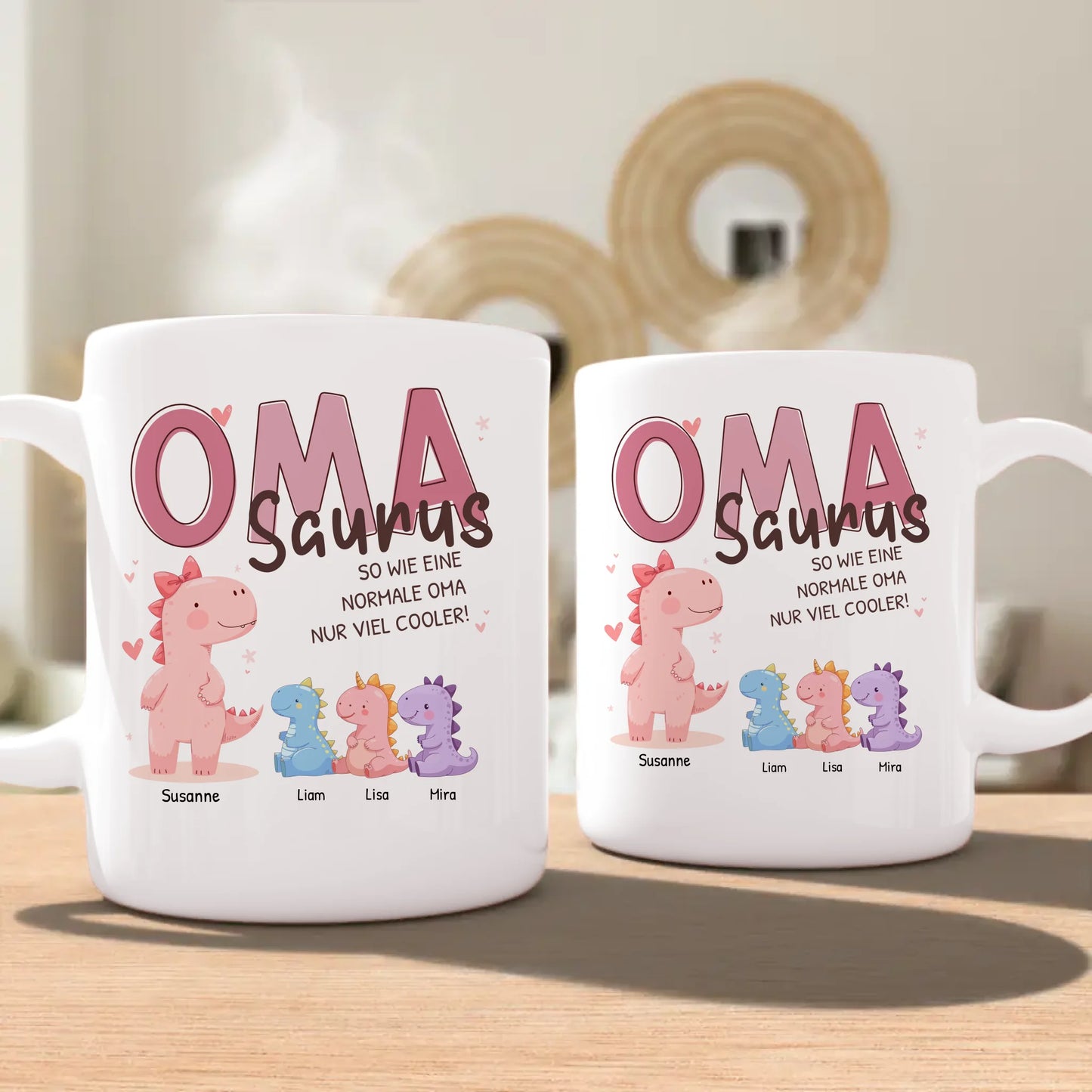 Personalisierte Tasse - Omasaurus mit 1-10 Kindern