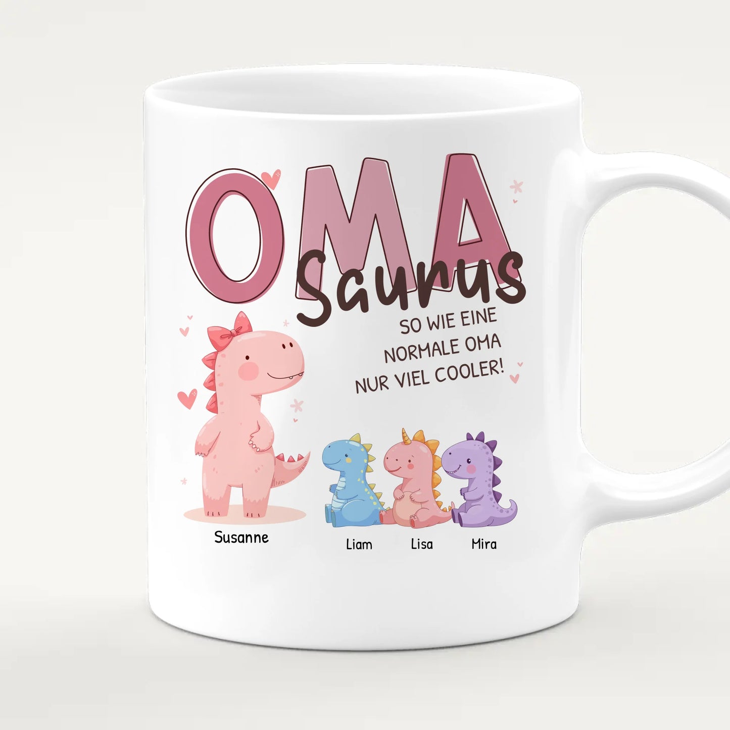 Personalisierte Tasse - Omasaurus mit 1-10 Kindern