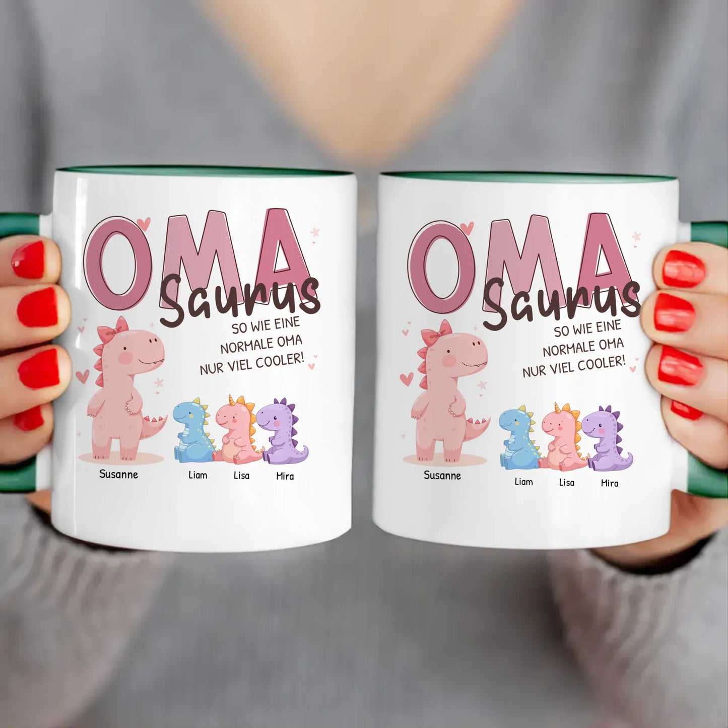 Personalisierte Tasse - Omasaurus mit 1-10 Kindern