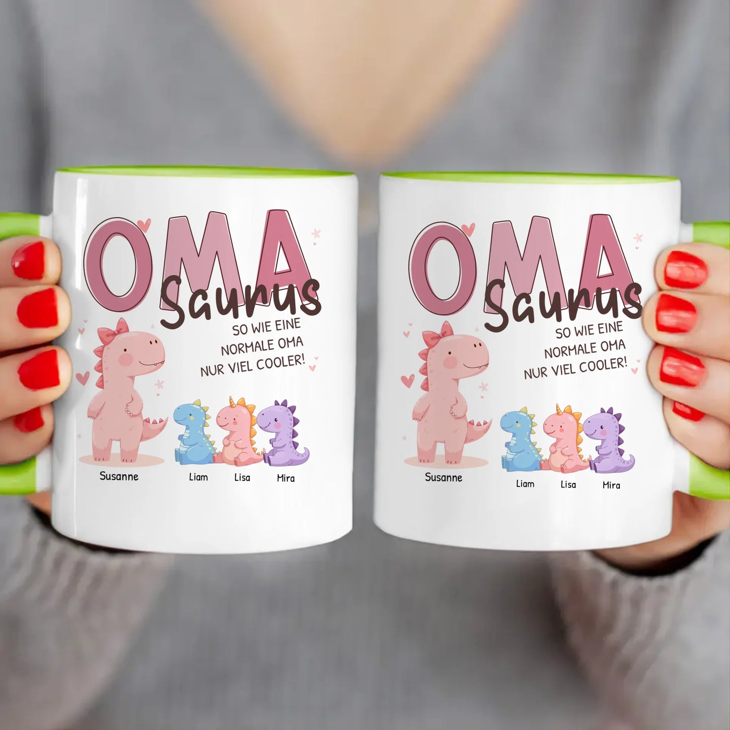 Personalisierte Tasse - Omasaurus mit 1-10 Kindern