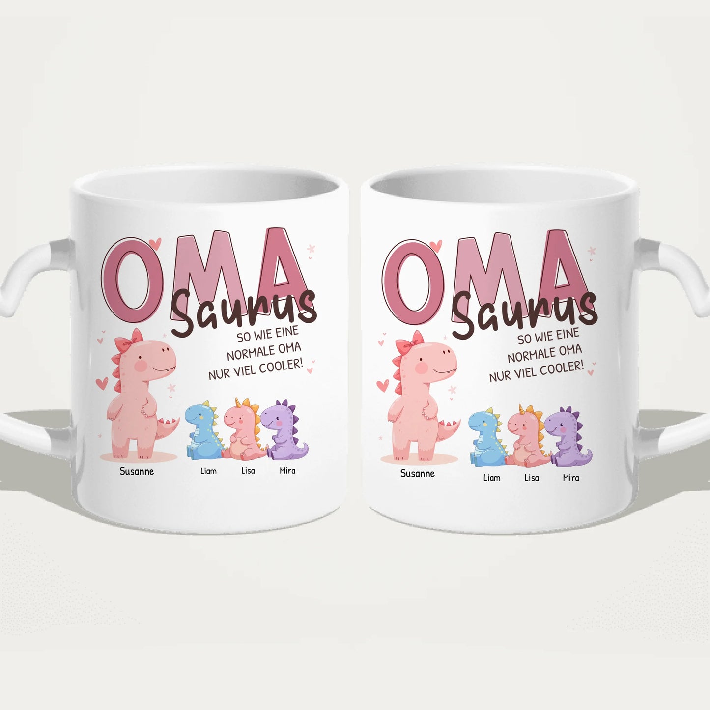 Personalisierte Tasse - Omasaurus mit 1-10 Kindern