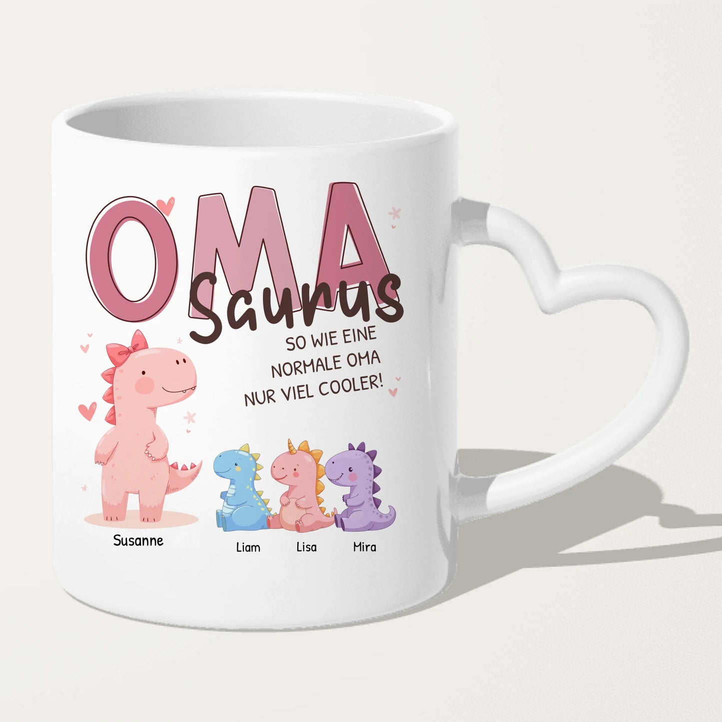 Personalisierte Tasse - Omasaurus mit 1-10 Kindern