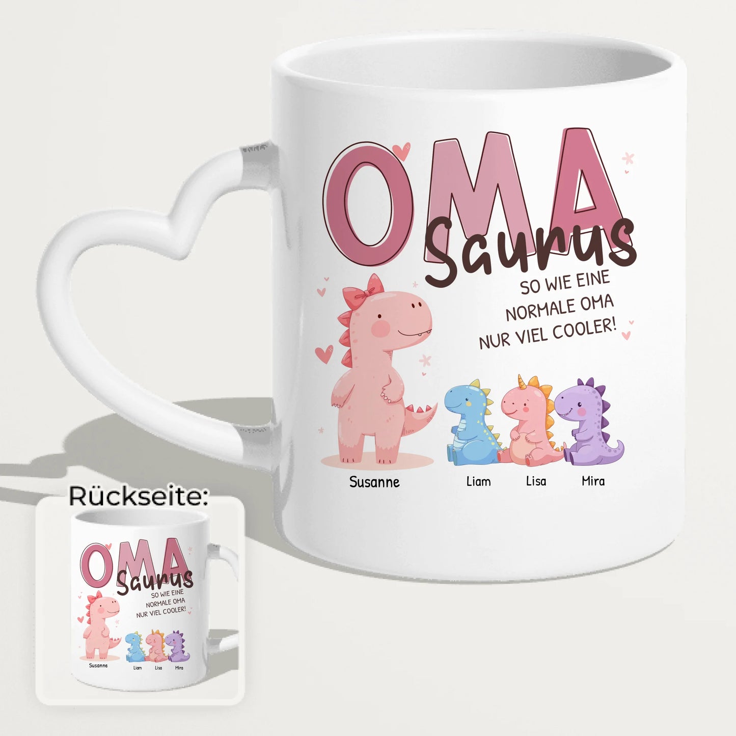 Personalisierte Tasse - Omasaurus mit 1-10 Kindern