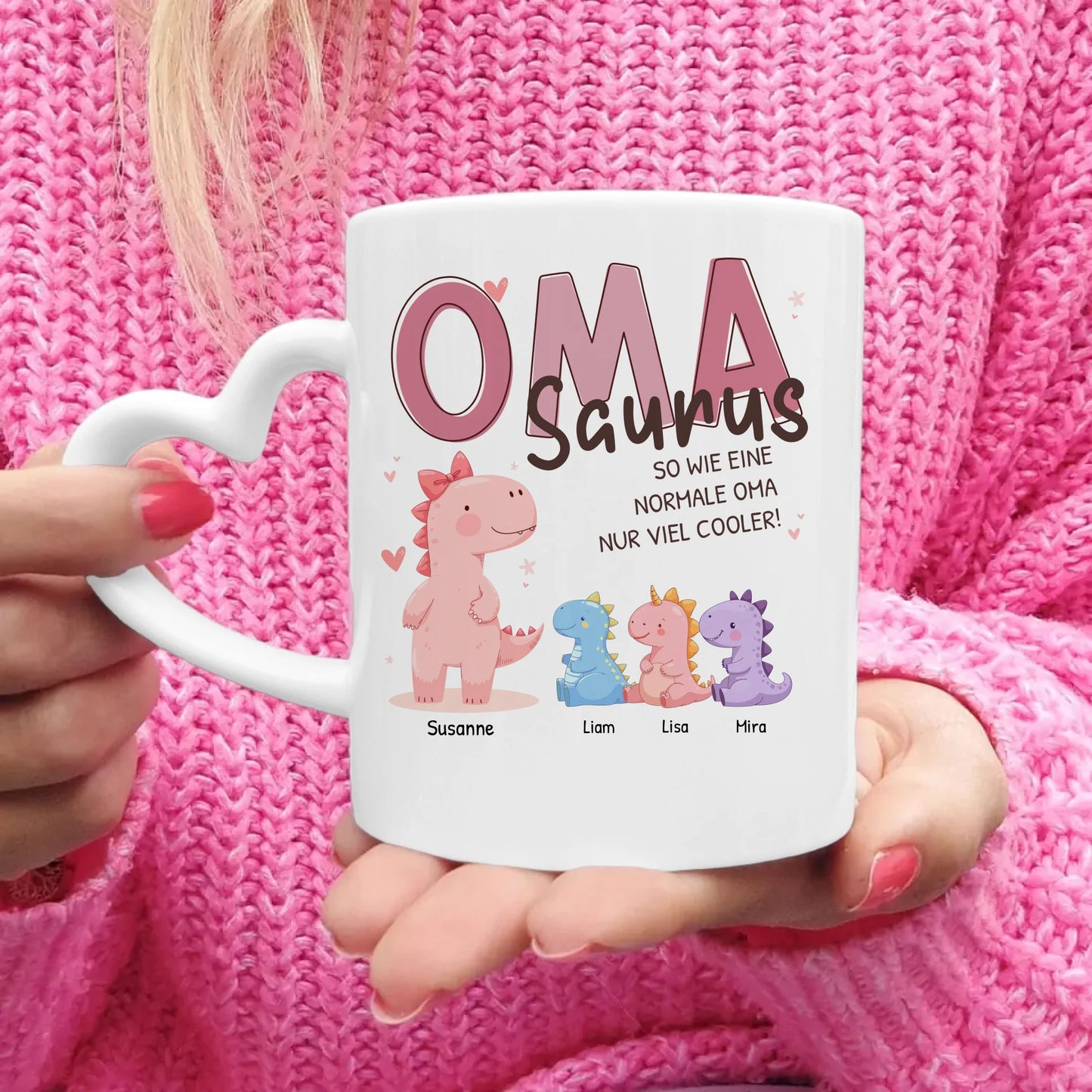 Personalisierte Tasse - Omasaurus mit 1-10 Kindern