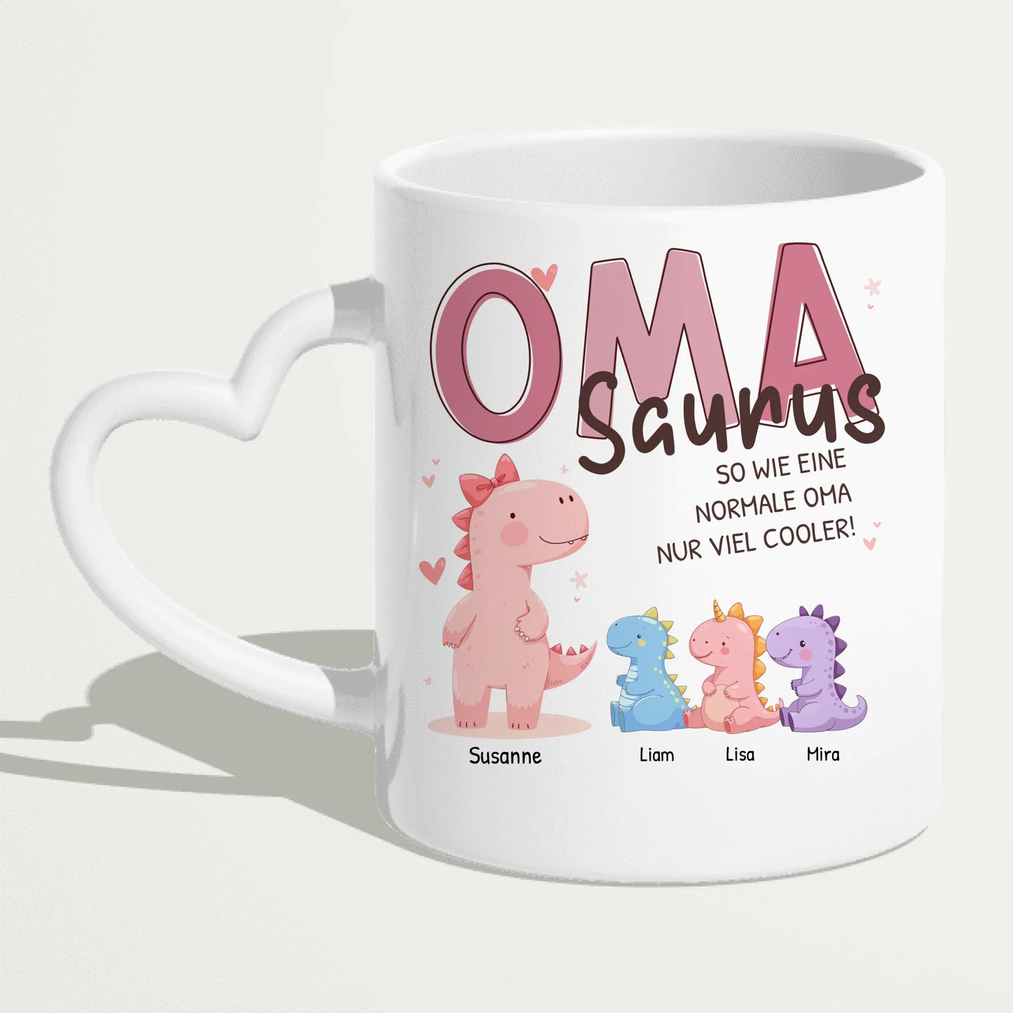 Personalisierte Tasse - Omasaurus mit 1-10 Kindern