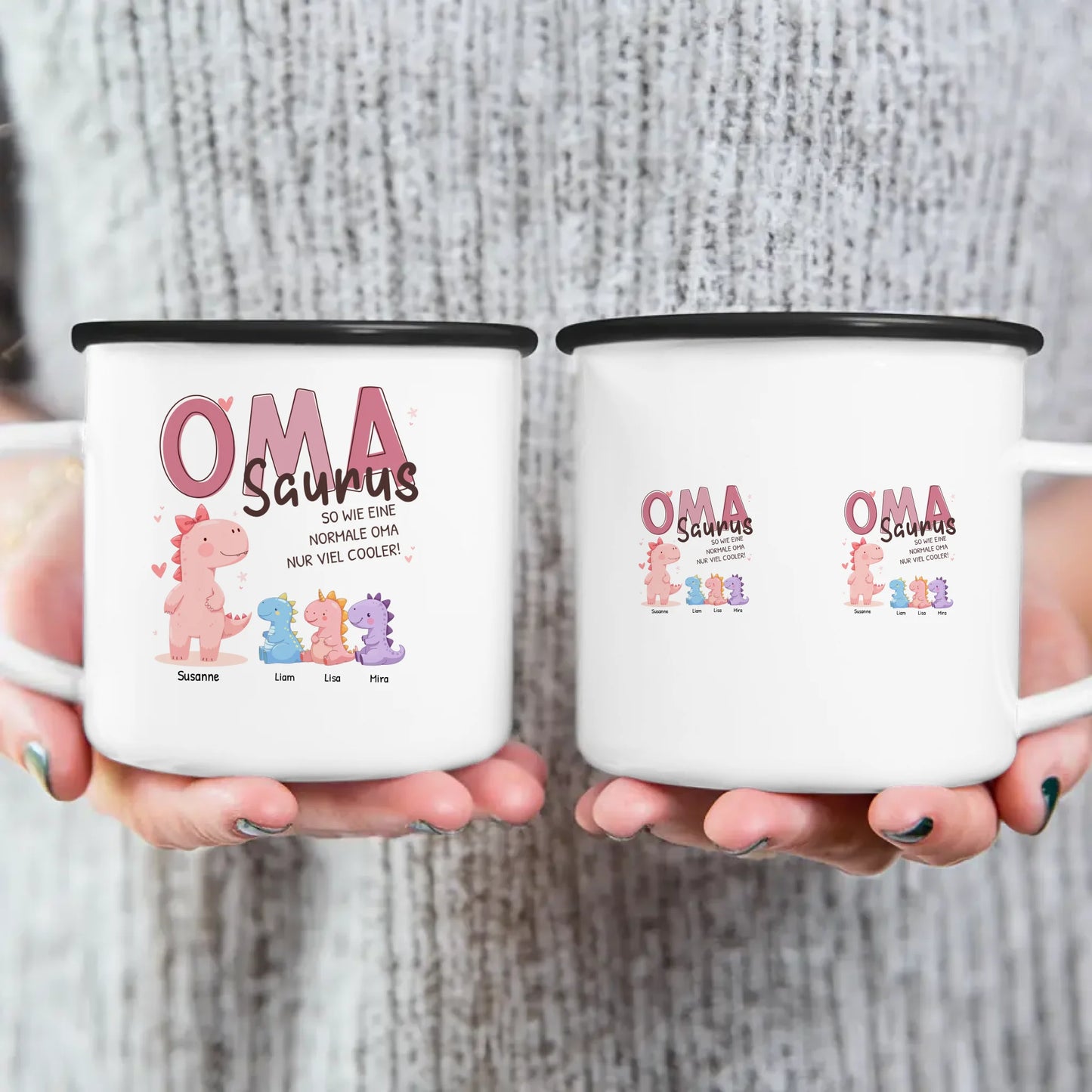 Personalisierte Tasse - Omasaurus mit 1-10 Kindern