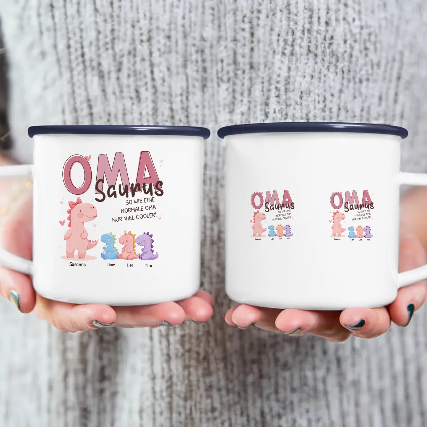 Personalisierte Tasse - Omasaurus mit 1-10 Kindern