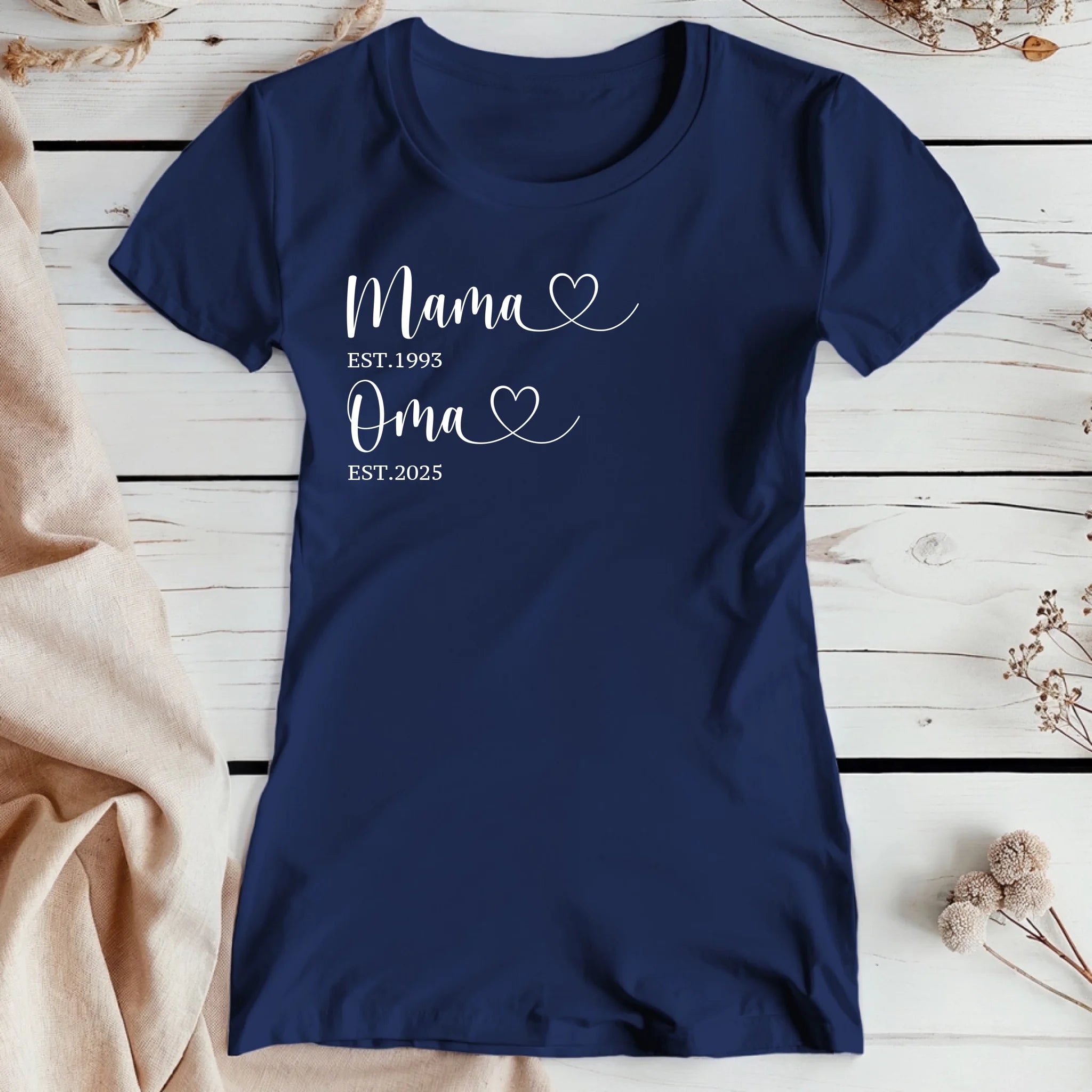 Personalisiertes T-Shirt - Zuerst Mama, dann Oma