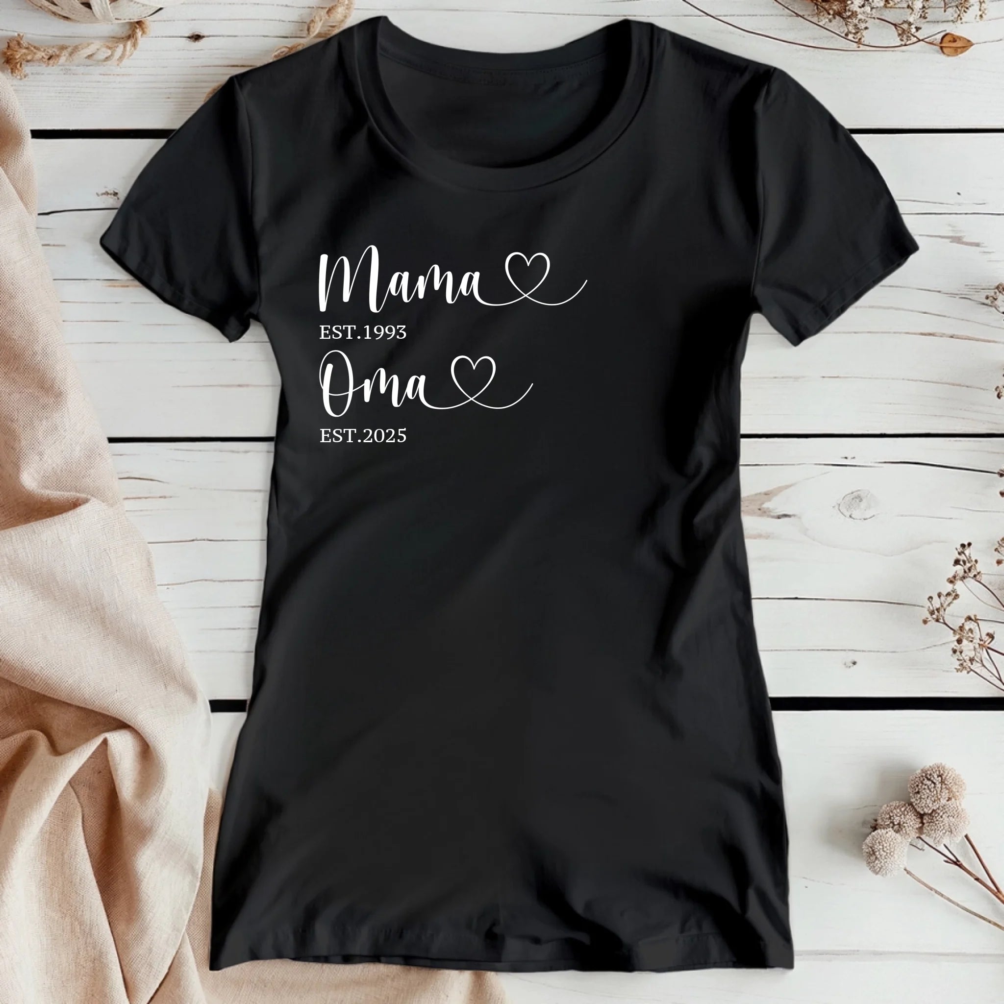 Personalisiertes T-Shirt - Zuerst Mama, dann Oma