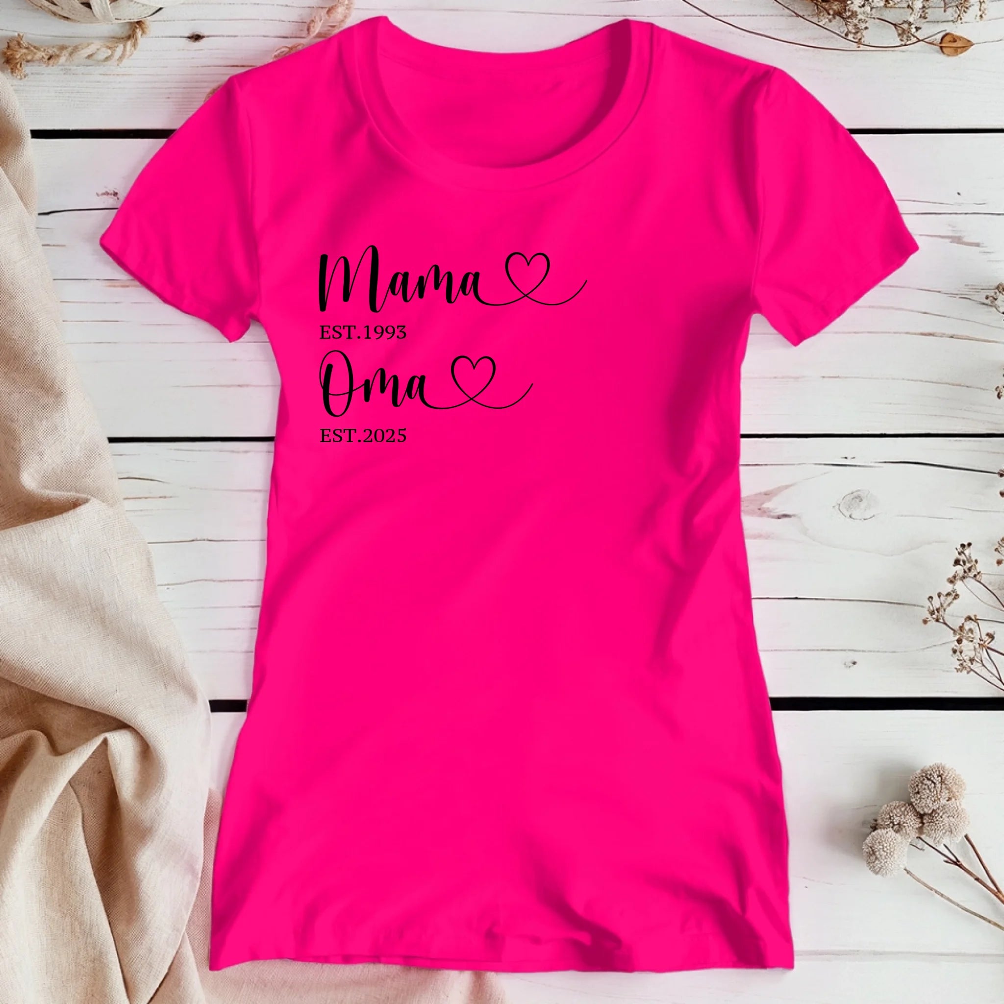 Personalisiertes T-Shirt - Zuerst Mama, dann Oma