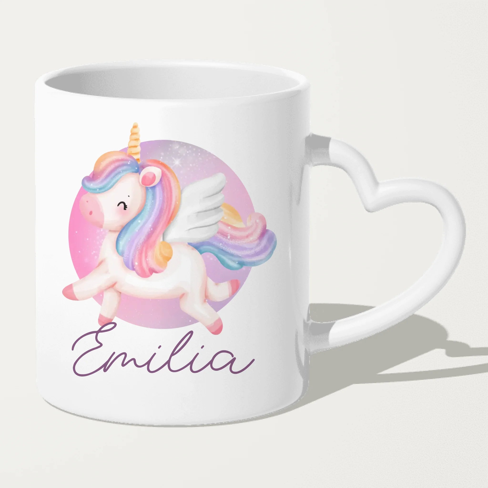 Personalisierte Kindertasse mit Einhorn und Namen