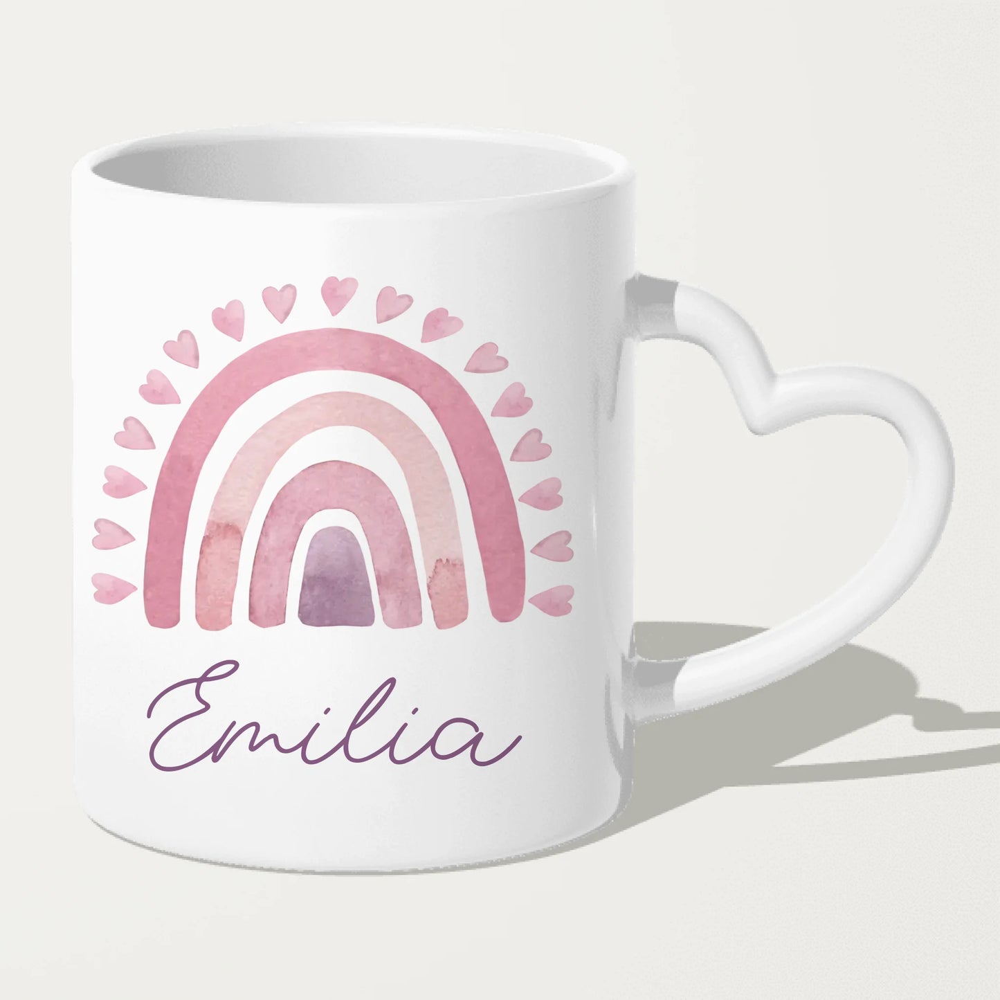 Personalisierte Kindertasse mit Regenbogen und Namen