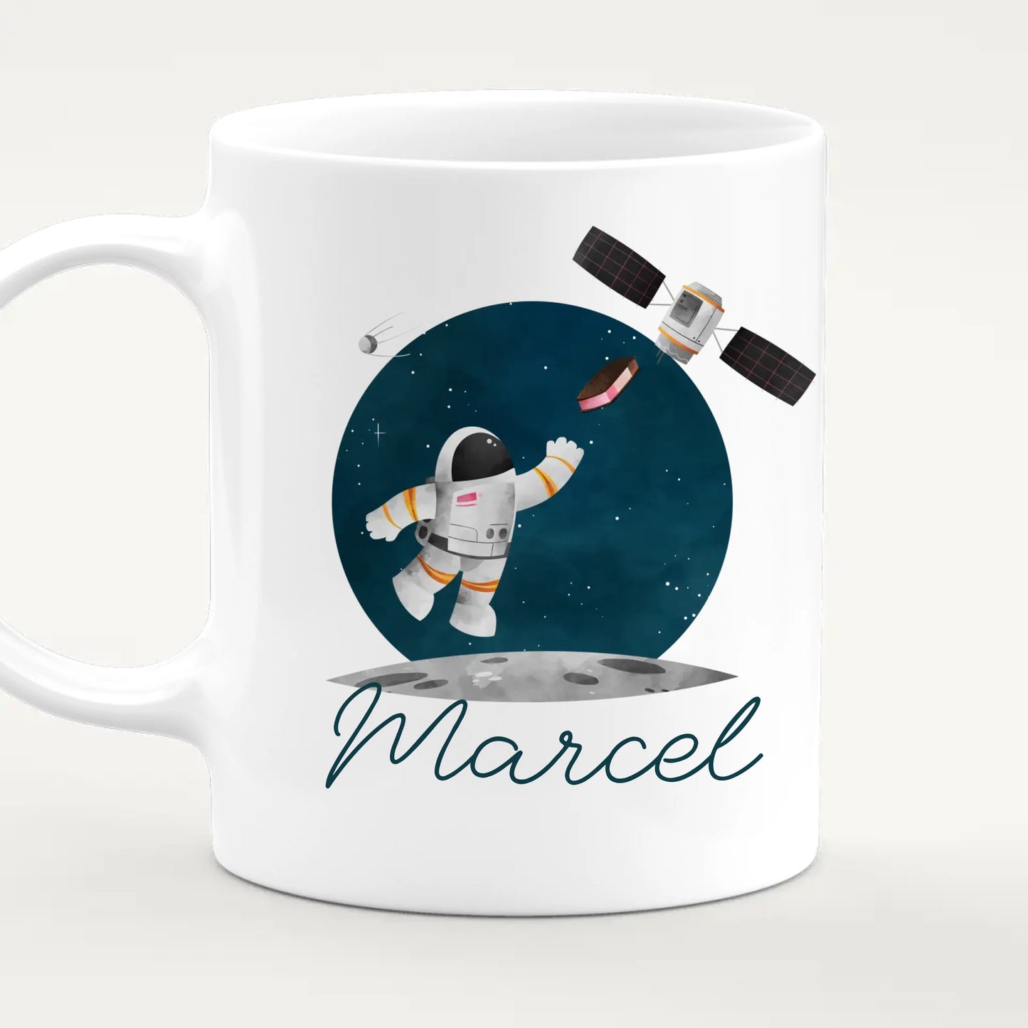 Personalisierte Kindertasse mit Astronaut und Namen