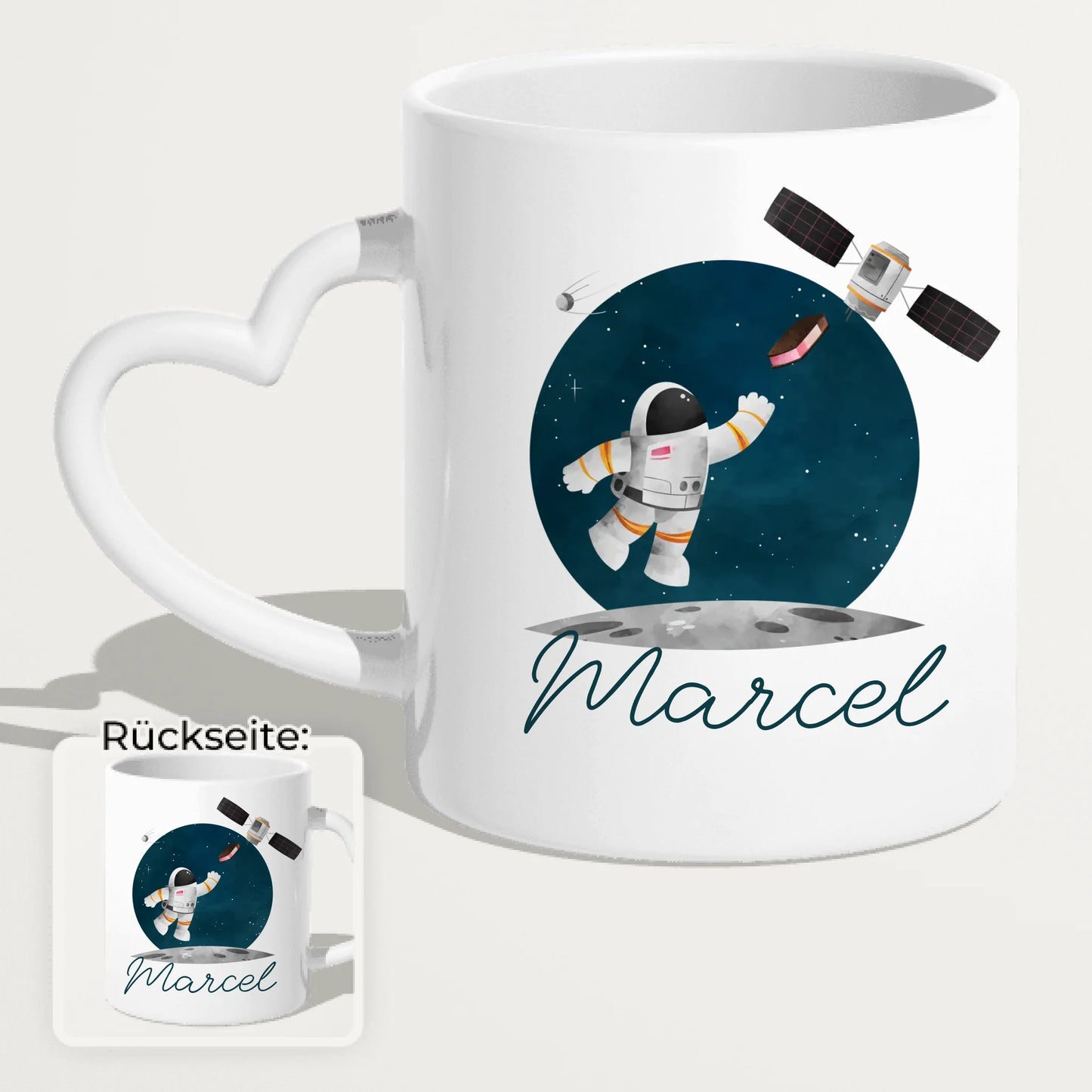 Personalisierte Kindertasse mit Astronaut und Namen