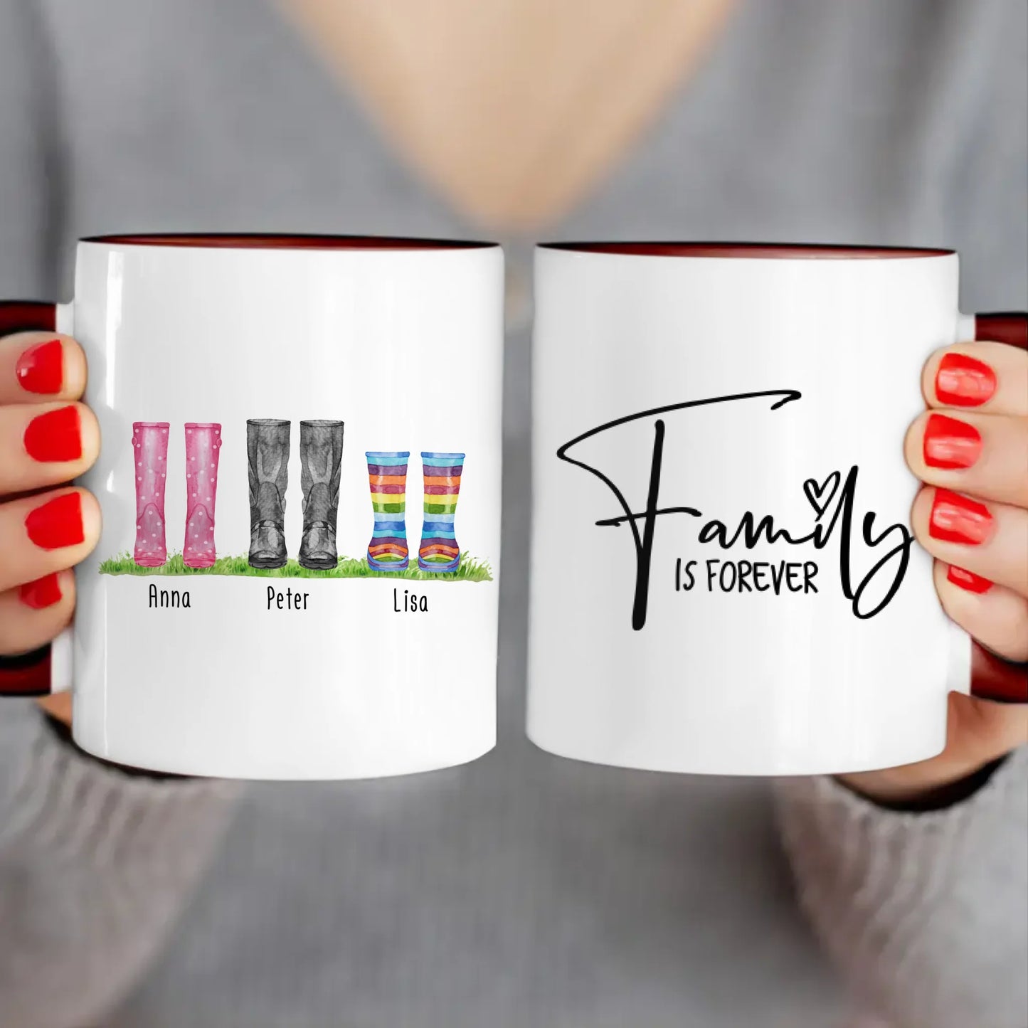 Personalisierte Gummistiefel Tasse (2-6 Personen)