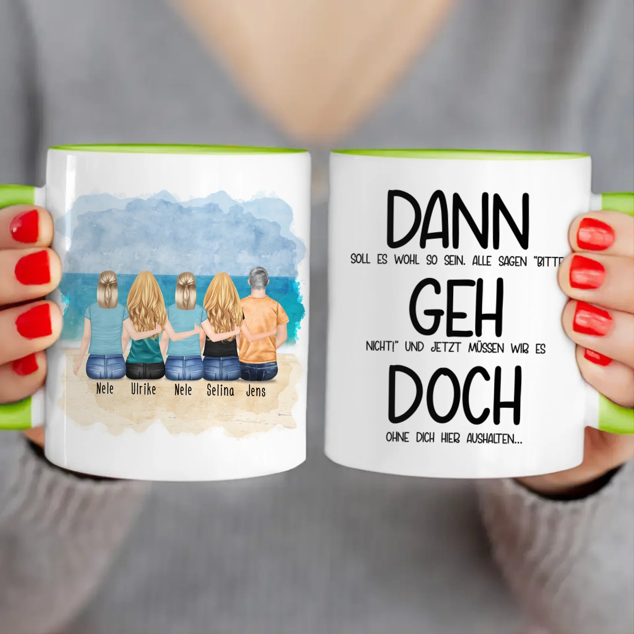Personalisierte Tasse Kollegen (1 Mann + 4 Frauen) - Abschiedsgeschenk