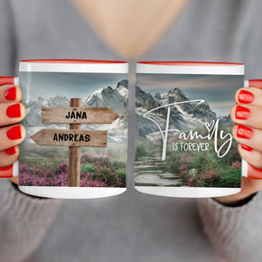 Personalisierte Wegweiser Tasse mit euren Namen