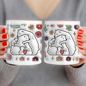 Personalisierte Tasse - Bärenfamilie mit 1-7 Kindern