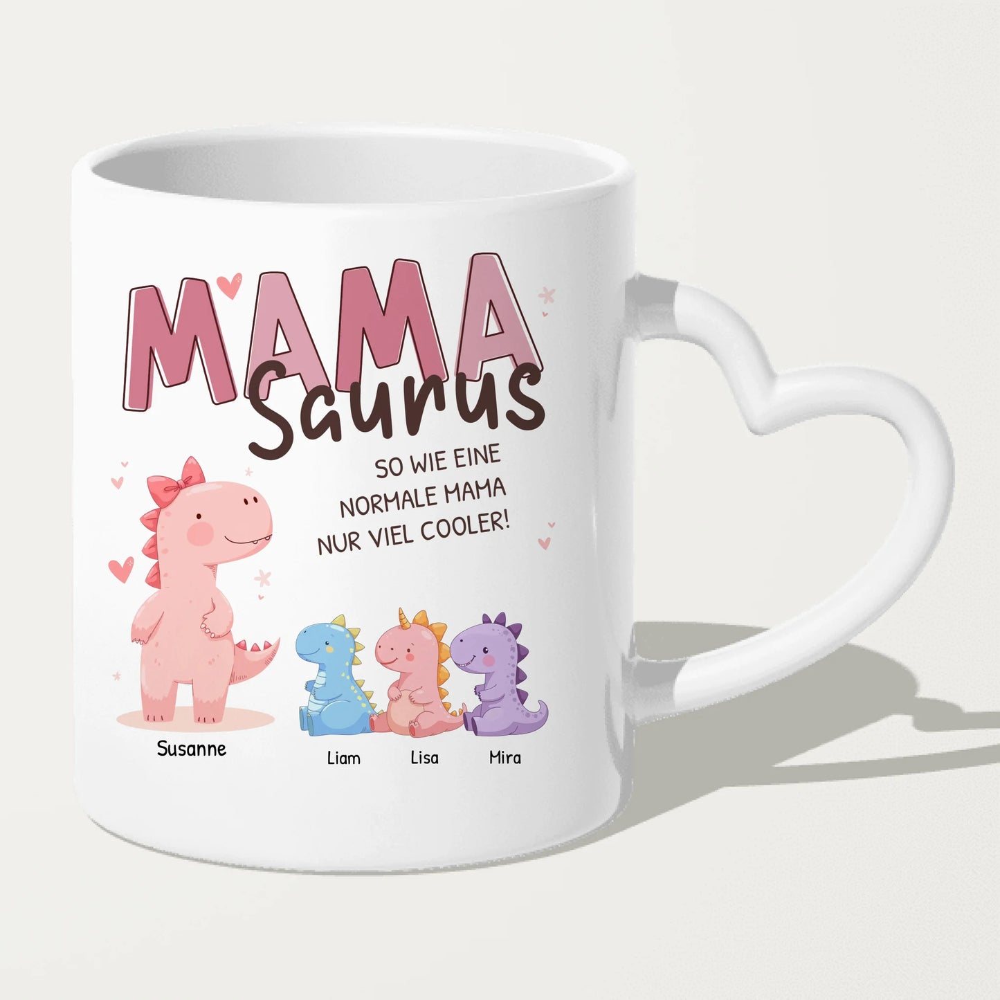 Personalisierte Tasse - Mamasaurus mit 1-10 Kindern