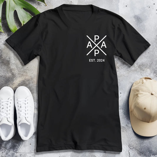 Personalisiertes T-Shirt - Papa X mit Kindernamen