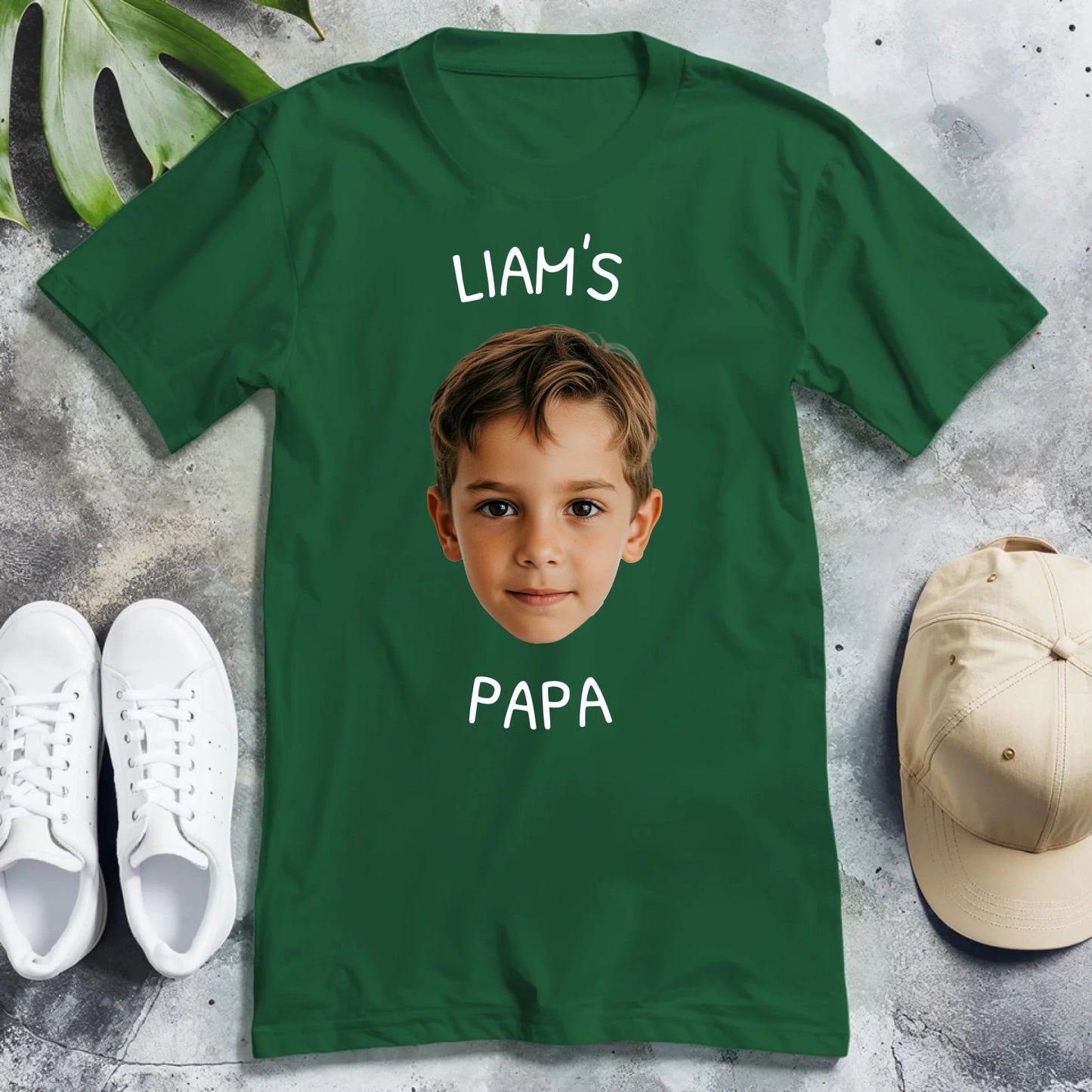 Personalisiertes T-Shirt - Dieser Papa gehört zu - Mit Bild von Kind