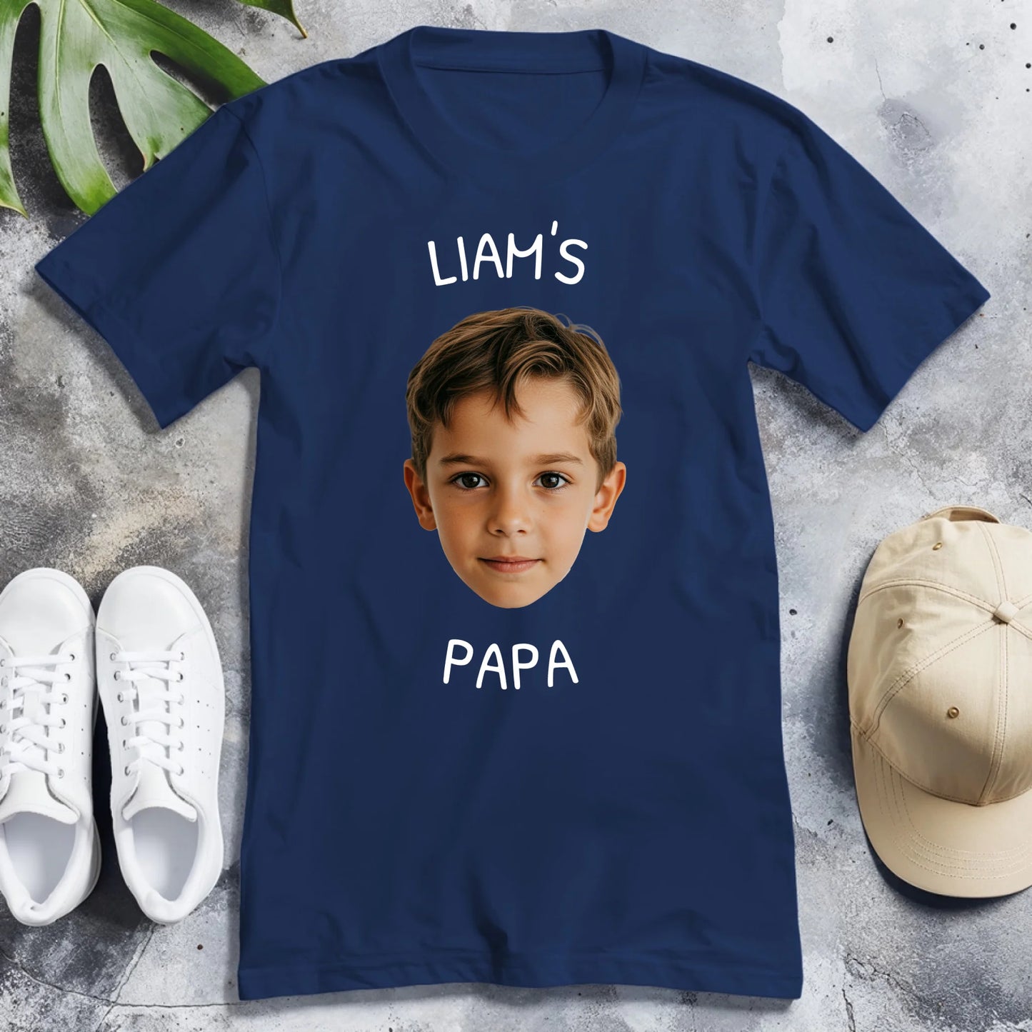 Personalisiertes T-Shirt - Dieser Papa gehört zu - Mit Bild von Kind