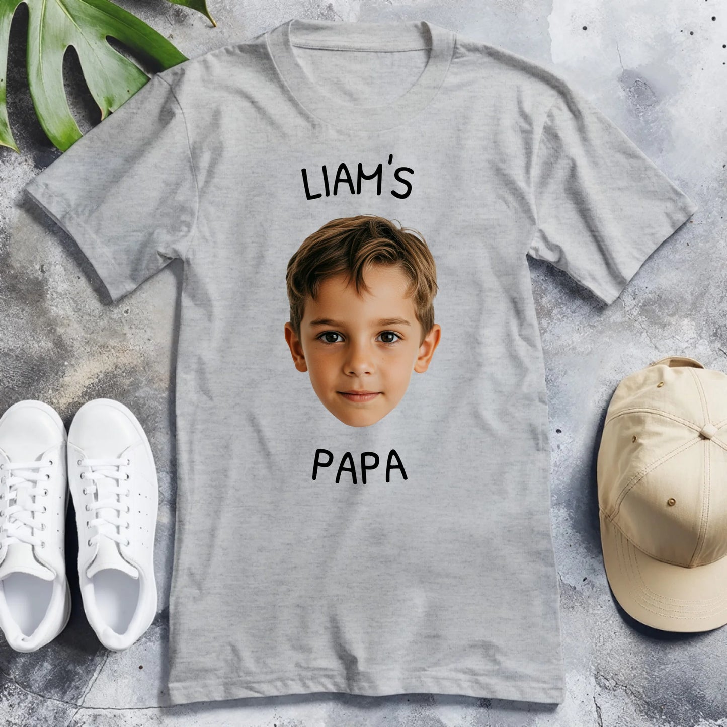Personalisiertes T-Shirt - Dieser Papa gehört zu - Mit Bild von Kind