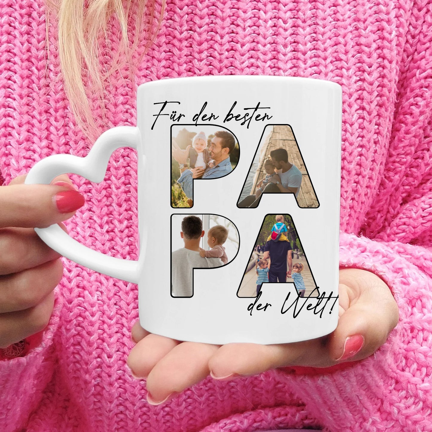 Personalisierte Tasse - Für den besten PAPA der Welt mit 4 Bildern