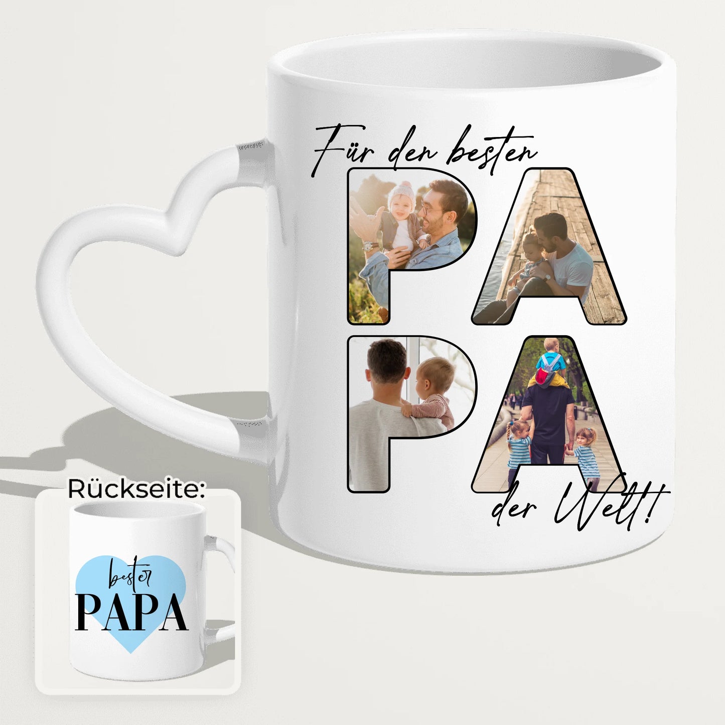 Personalisierte Tasse - Für den besten PAPA der Welt mit 4 Bildern