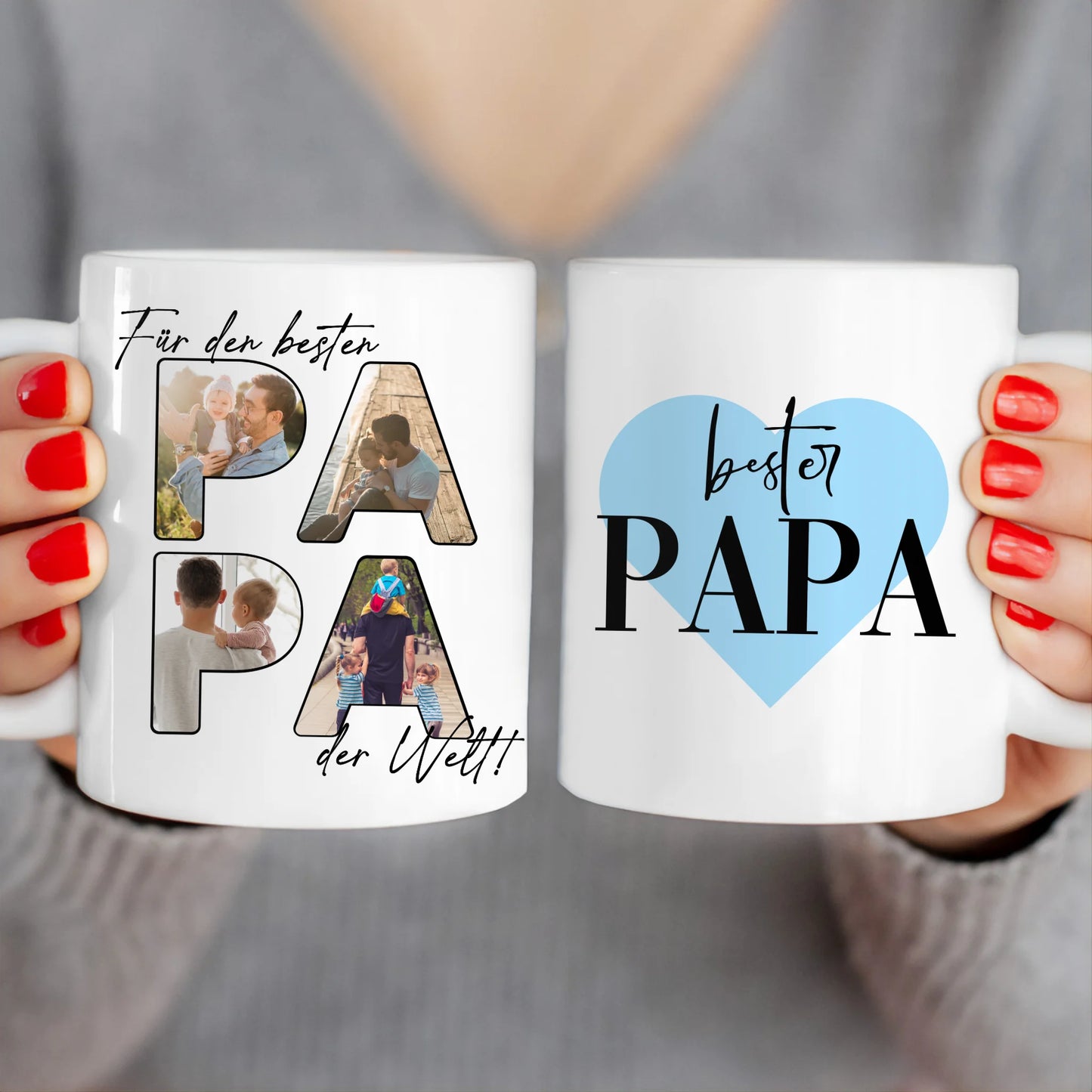 Personalisierte Tasse - Für den besten PAPA der Welt mit 4 Bildern