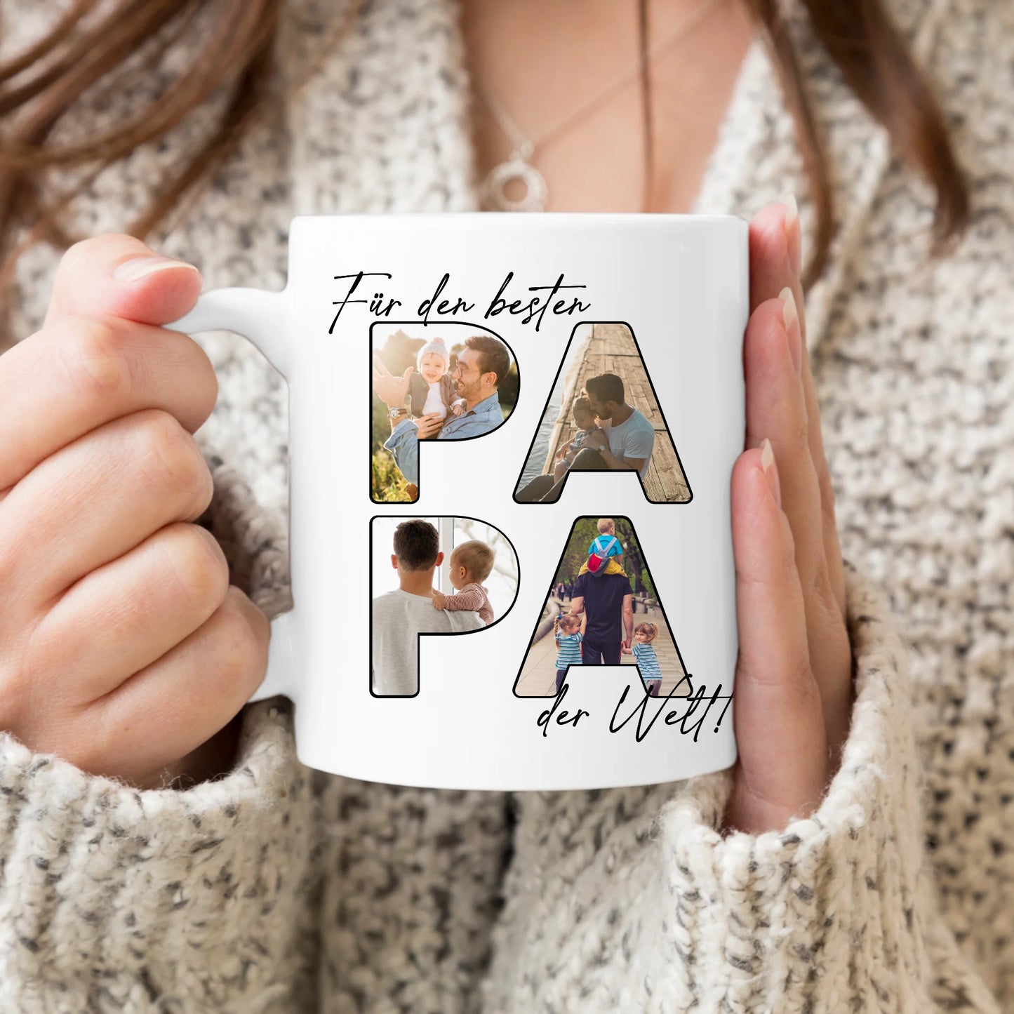 Personalisierte Tasse - Für den besten PAPA der Welt mit 4 Bildern