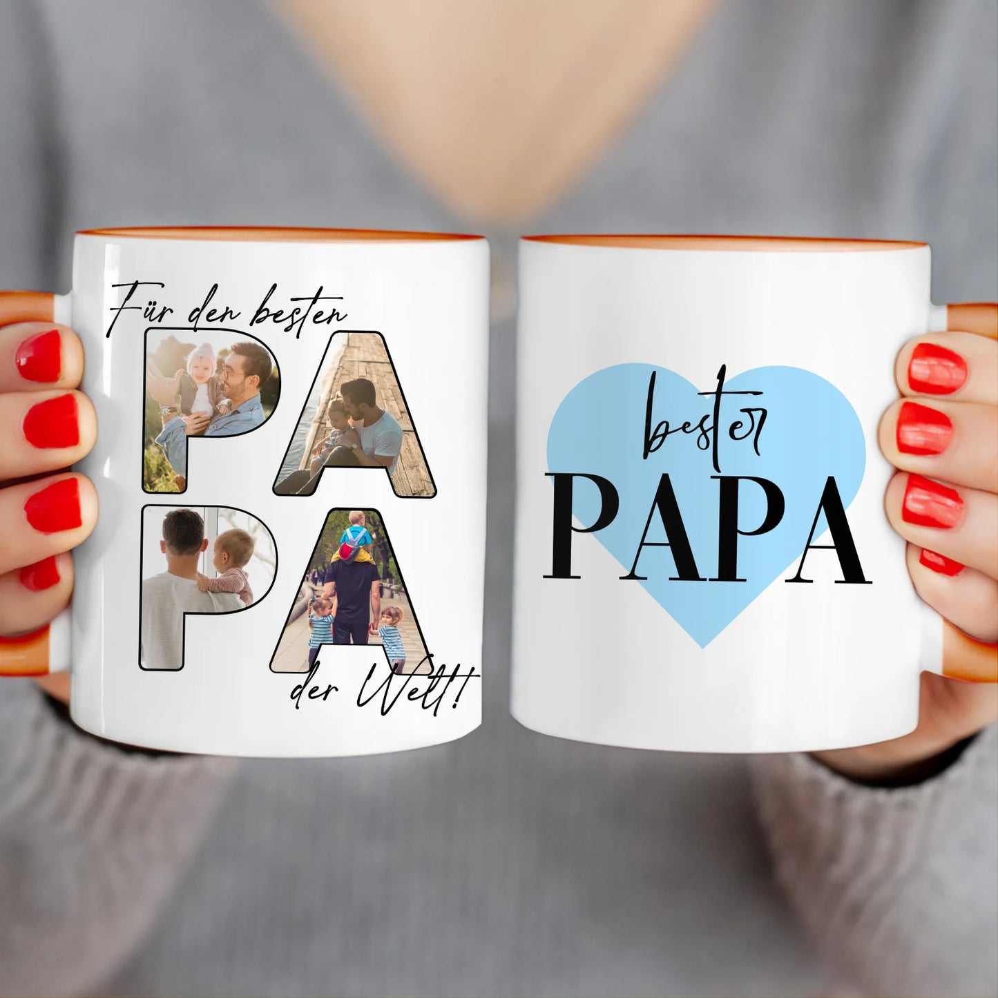Personalisierte Tasse - Für den besten PAPA der Welt mit 4 Bildern