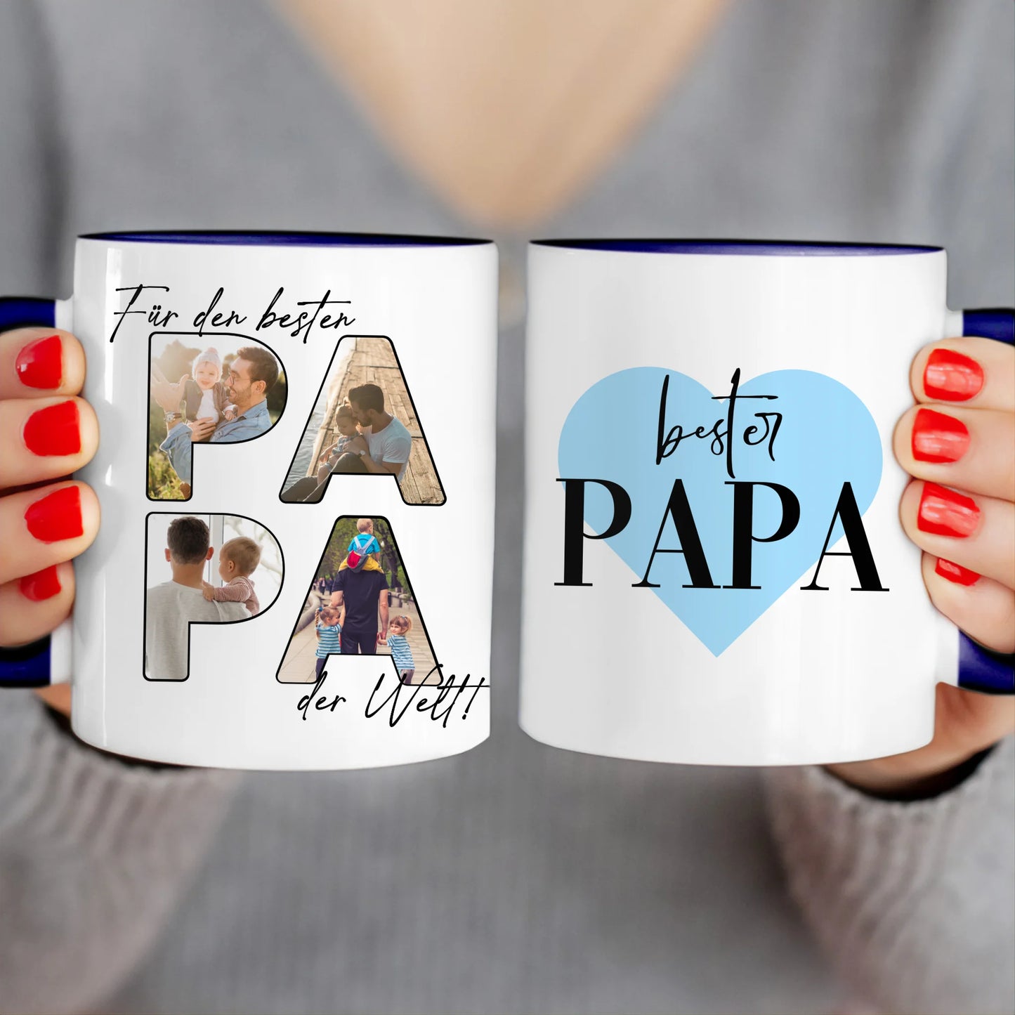 Personalisierte Tasse - Für den besten PAPA der Welt mit 4 Bildern