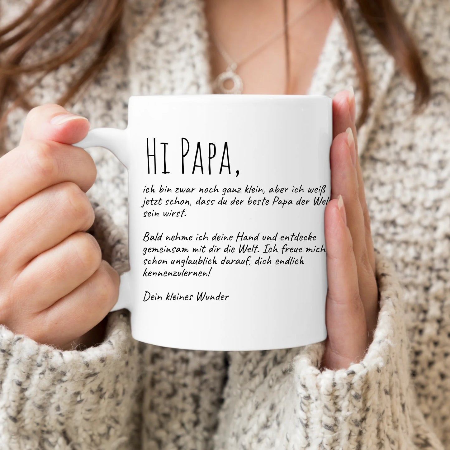 Personalisierte Tasse - Hi Papa, ich freu mich dich zu sehen... mit Ultraschallbild
