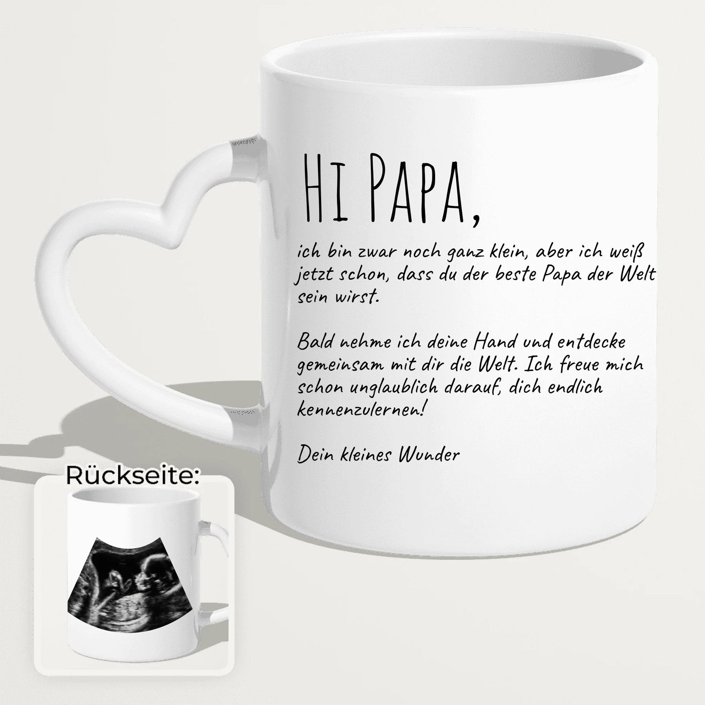 Personalisierte Tasse - Hi Papa, ich freu mich dich zu sehen... mit Ultraschallbild