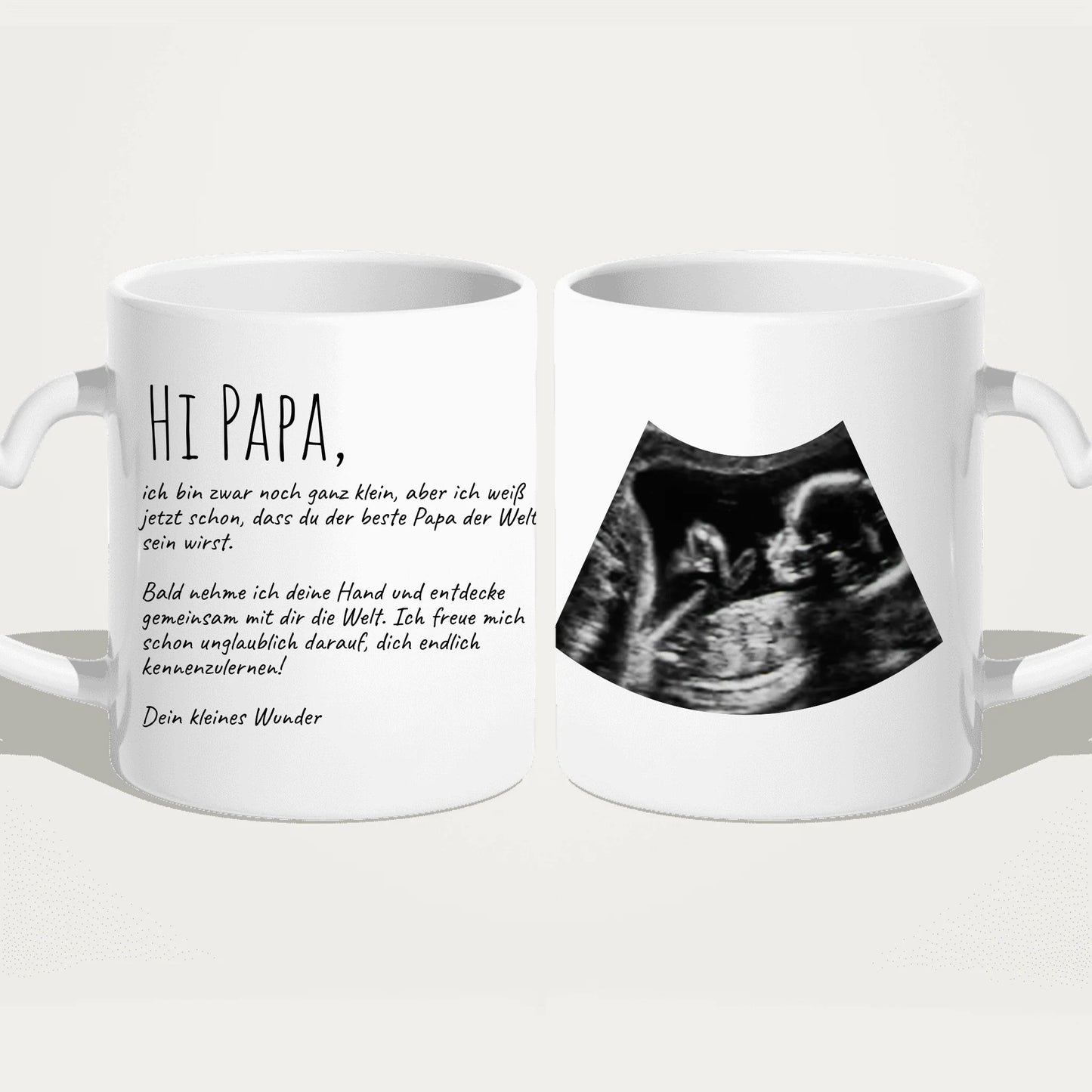 Personalisierte Tasse - Hi Papa, ich freu mich dich zu sehen... mit Ultraschallbild
