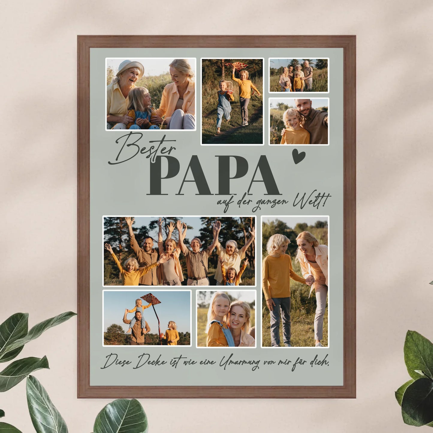 Personalisiertes Poster - Bester Papa auf der ganzen Welt - Fotocollage mit 8 Bildern