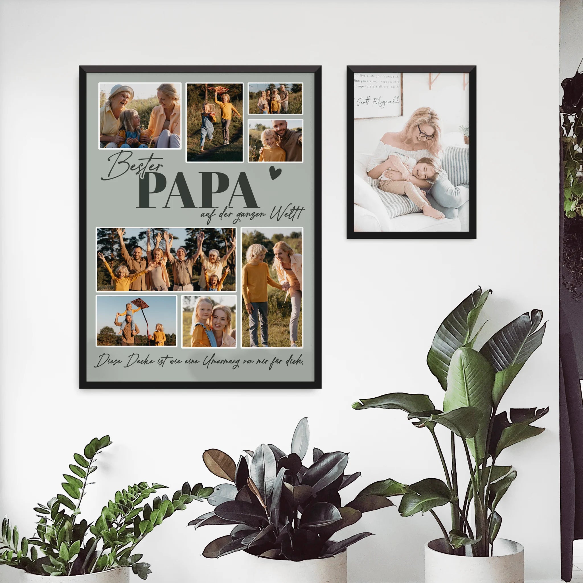 Personalisiertes Poster - Bester Papa auf der ganzen Welt - Fotocollage mit 8 Bildern