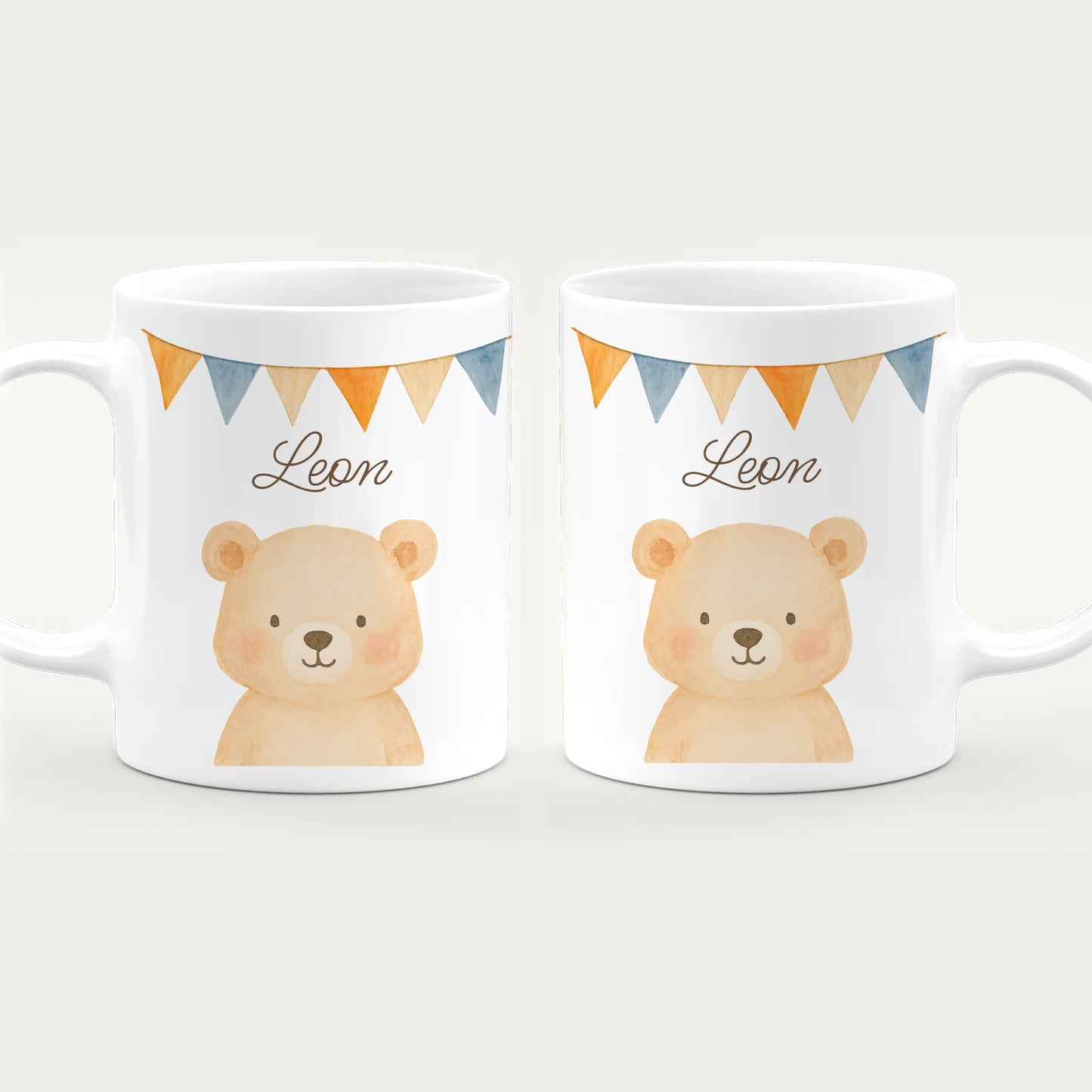 Personalisierte Kindertasse - 1 Tier und Kindername