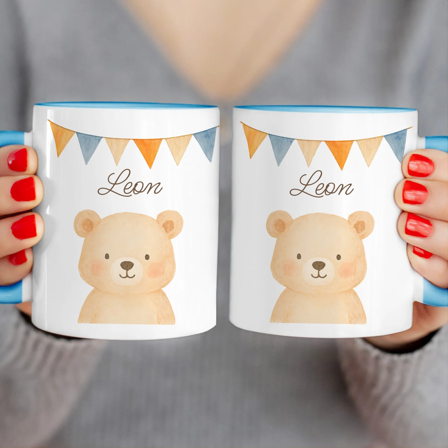 Personalisierte Kindertasse - 1 Tier und Kindername