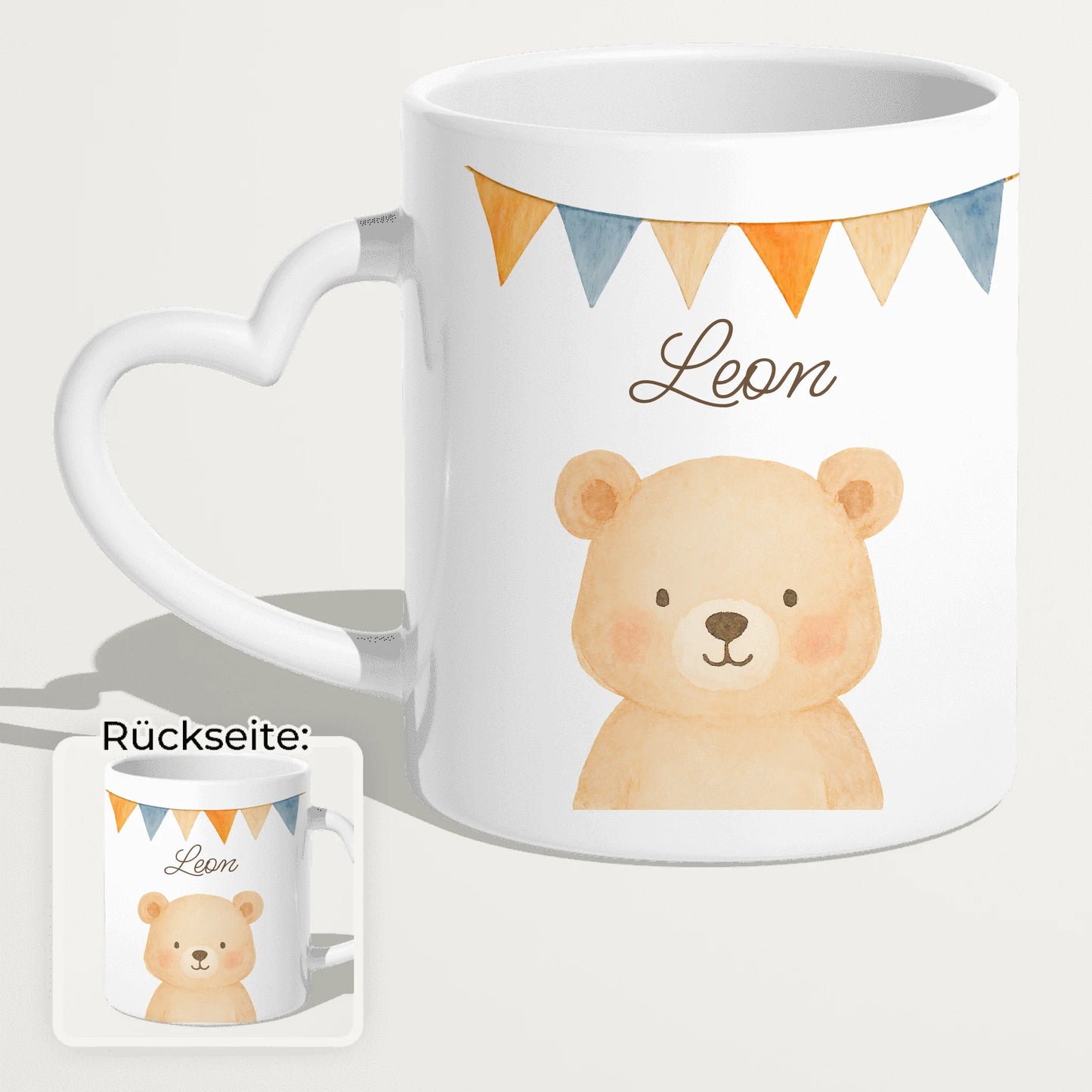 Personalisierte Kindertasse - 1 Tier und Kindername