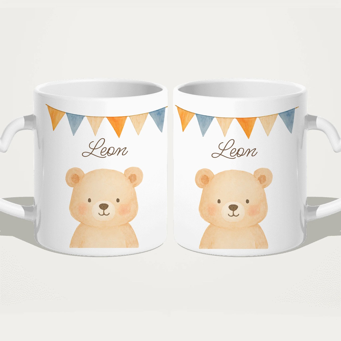 Personalisierte Kindertasse - 1 Tier und Kindername