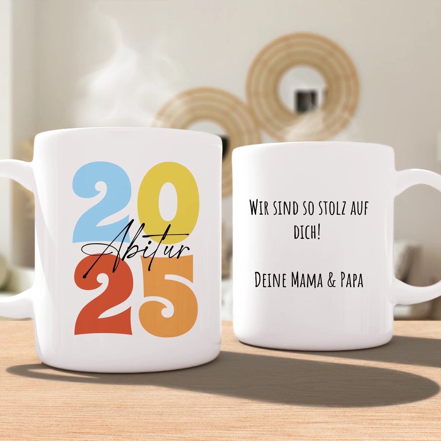 Personalisierte Tasse - Retro Abitur 2025 Tasse mit persönlicher Nachricht
