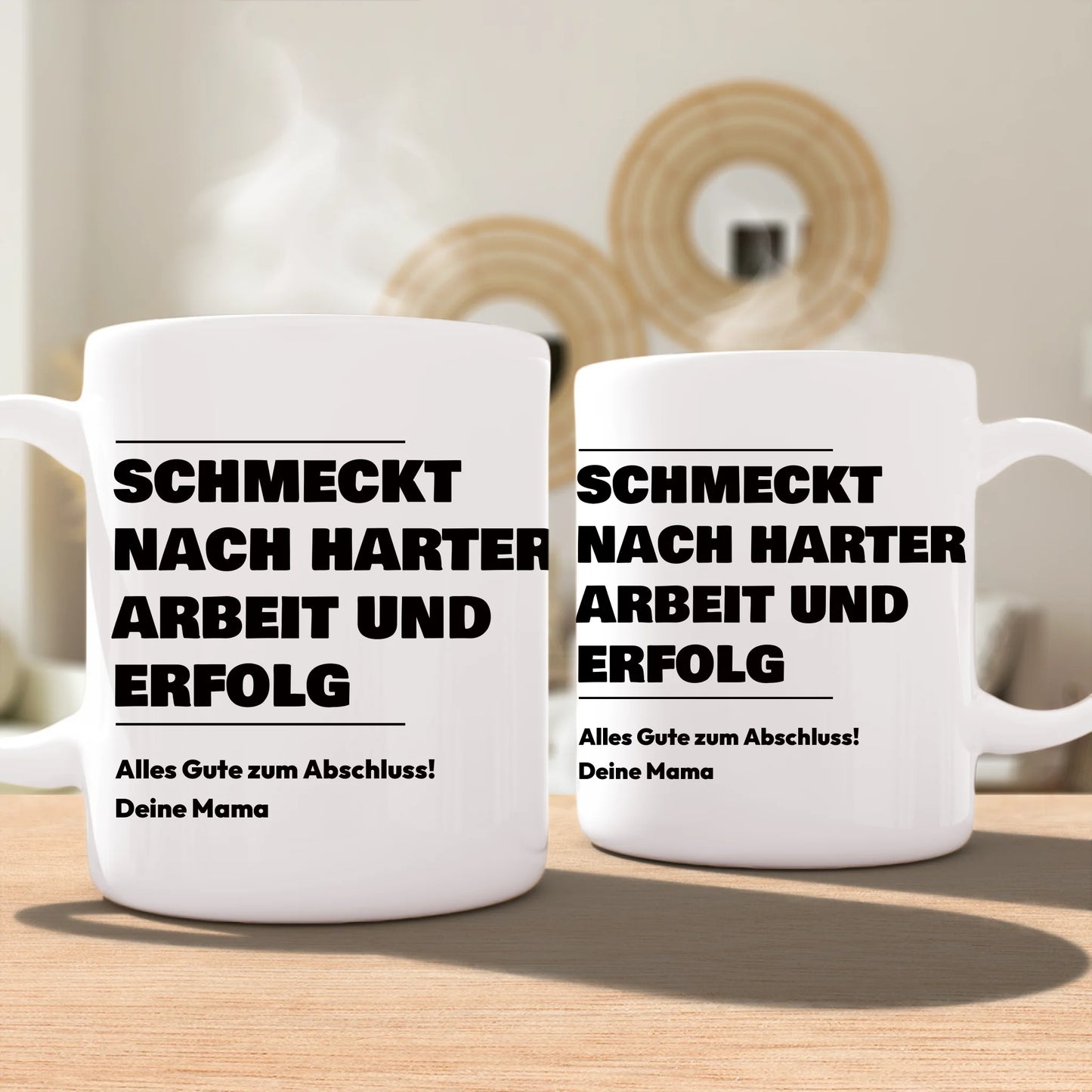 Personalisierte Tasse - Schmeckt nach harter Arbeit und Erfolg - Geschenk zum Abschluss
