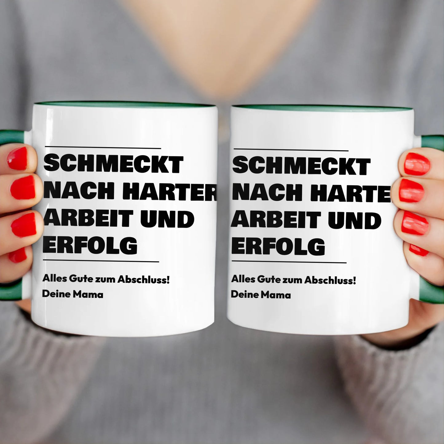 Personalisierte Tasse - Schmeckt nach harter Arbeit und Erfolg - Geschenk zum Abschluss