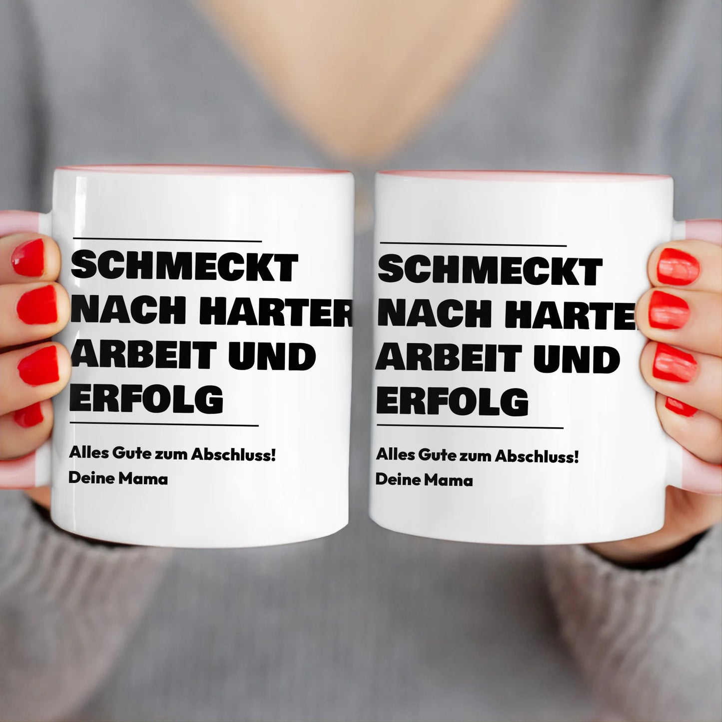 Personalisierte Tasse - Schmeckt nach harter Arbeit und Erfolg - Geschenk zum Abschluss