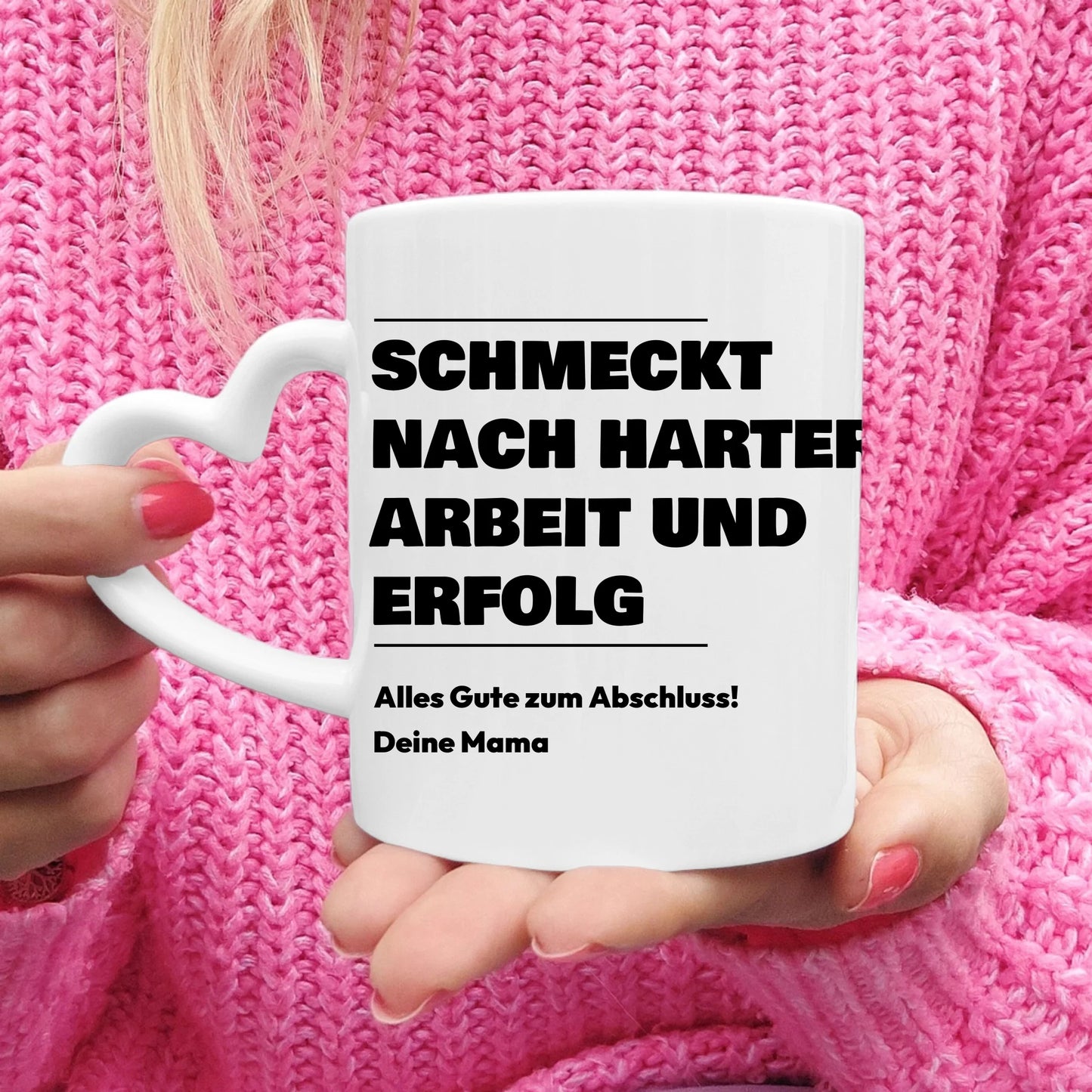 Personalisierte Tasse - Schmeckt nach harter Arbeit und Erfolg - Geschenk zum Abschluss
