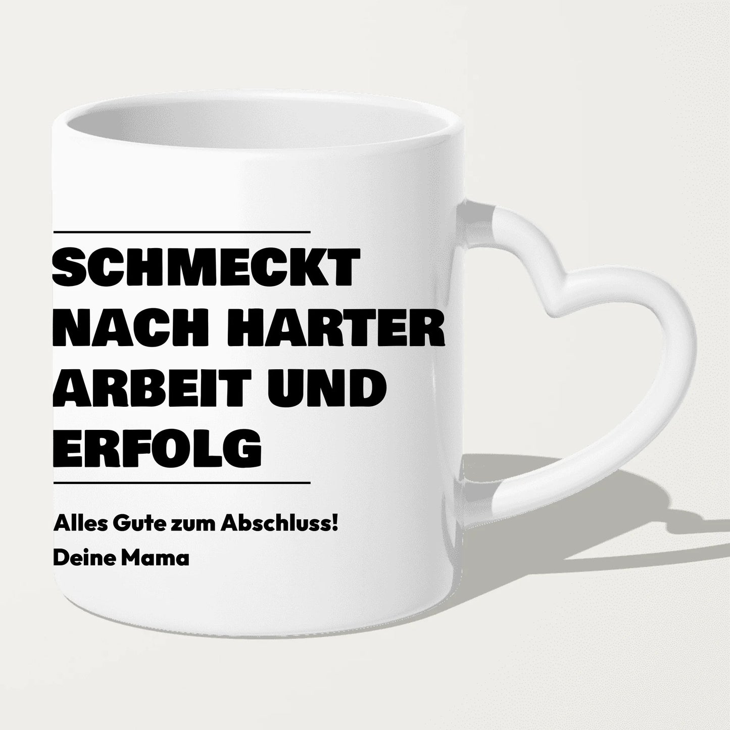 Personalisierte Tasse - Schmeckt nach harter Arbeit und Erfolg - Geschenk zum Abschluss