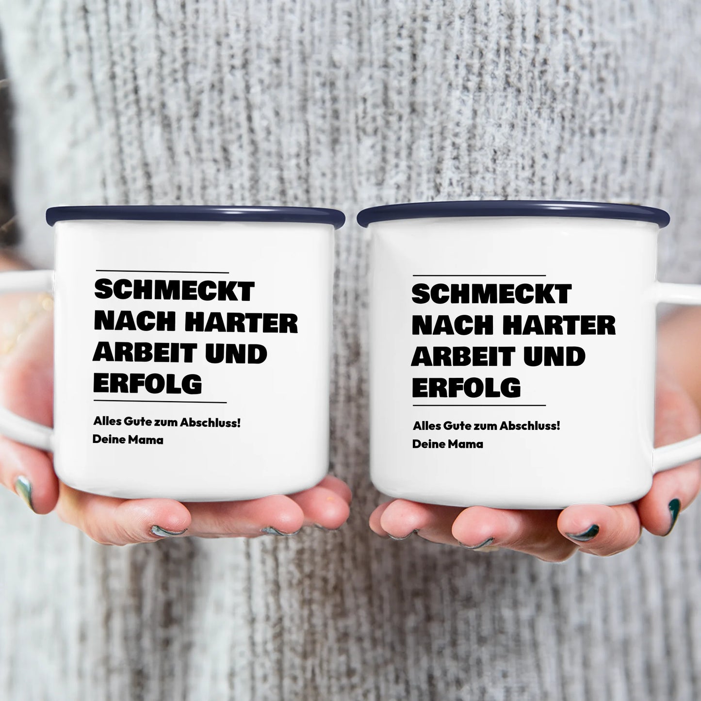Personalisierte Tasse - Schmeckt nach harter Arbeit und Erfolg - Geschenk zum Abschluss